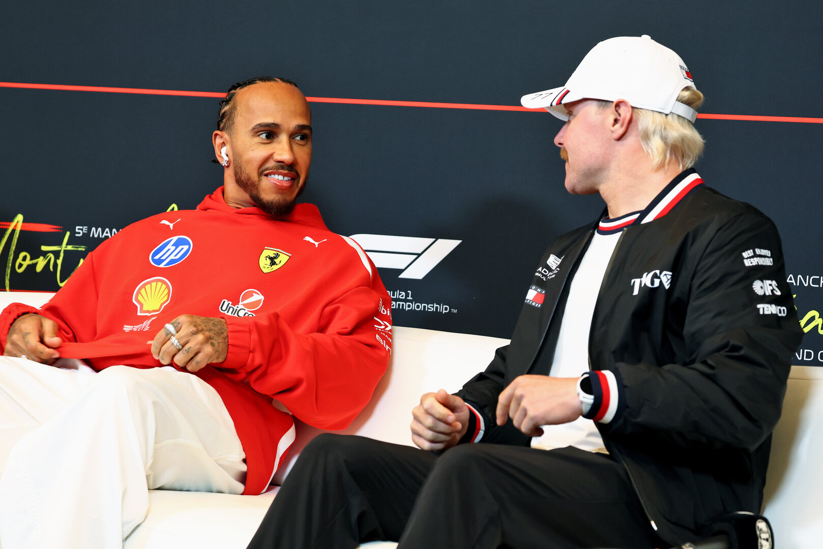 GP CANADA, (L to R): Lewis Hamilton (GBR) Ferrari e Valtteri Bottas (FIN) Cadillac Formula 1 Team in the FIA Press Conference.
21.05.2026. Formula 1 World Championship, Rd 5, Canadian Grand Prix, Montreal, Canada, Preparation Day.
- www.xpbimages.com, EMail: requests@xpbimages.com © Copyright: Bearne / XPB Images