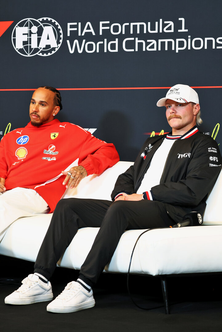 GP CANADA, (L to R): Lewis Hamilton (GBR) Ferrari e Valtteri Bottas (FIN) Cadillac Formula 1 Team in the FIA Press Conference.
21.05.2026. Formula 1 World Championship, Rd 5, Canadian Grand Prix, Montreal, Canada, Preparation Day.
- www.xpbimages.com, EMail: requests@xpbimages.com © Copyright: Bearne / XPB Images