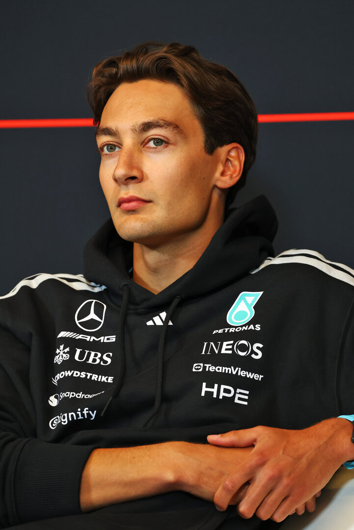 GP CANADA, George Russell (GBR) Mercedes AMG Formula One Team in the FIA Press Conference.
21.05.2026. Formula 1 World Championship, Rd 5, Canadian Grand Prix, Montreal, Canada, Preparation Day.
- www.xpbimages.com, EMail: requests@xpbimages.com © Copyright: Bearne / XPB Images