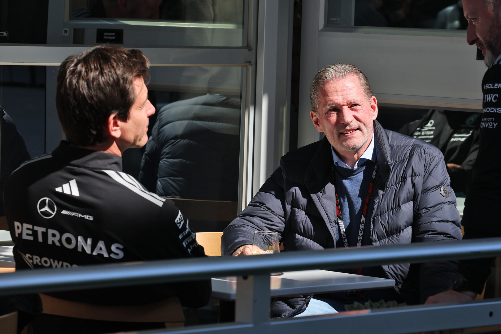 GP CANADA, (L to R): Toto Wolff (GER) Mercedes AMG Formula One Team Shareholder e Executive Director with Jos Verstappen (NLD) e Bradley Lord (GBR) Mercedes AMG Formula One Team Deputy Team Principal e Chief Communications Manager.
21.05.2026. Formula 1 World Championship, Rd 5, Canadian Grand Prix, Montreal, Canada, Preparation Day.
- www.xpbimages.com, EMail: requests@xpbimages.com © Copyright: Moy / XPB Images