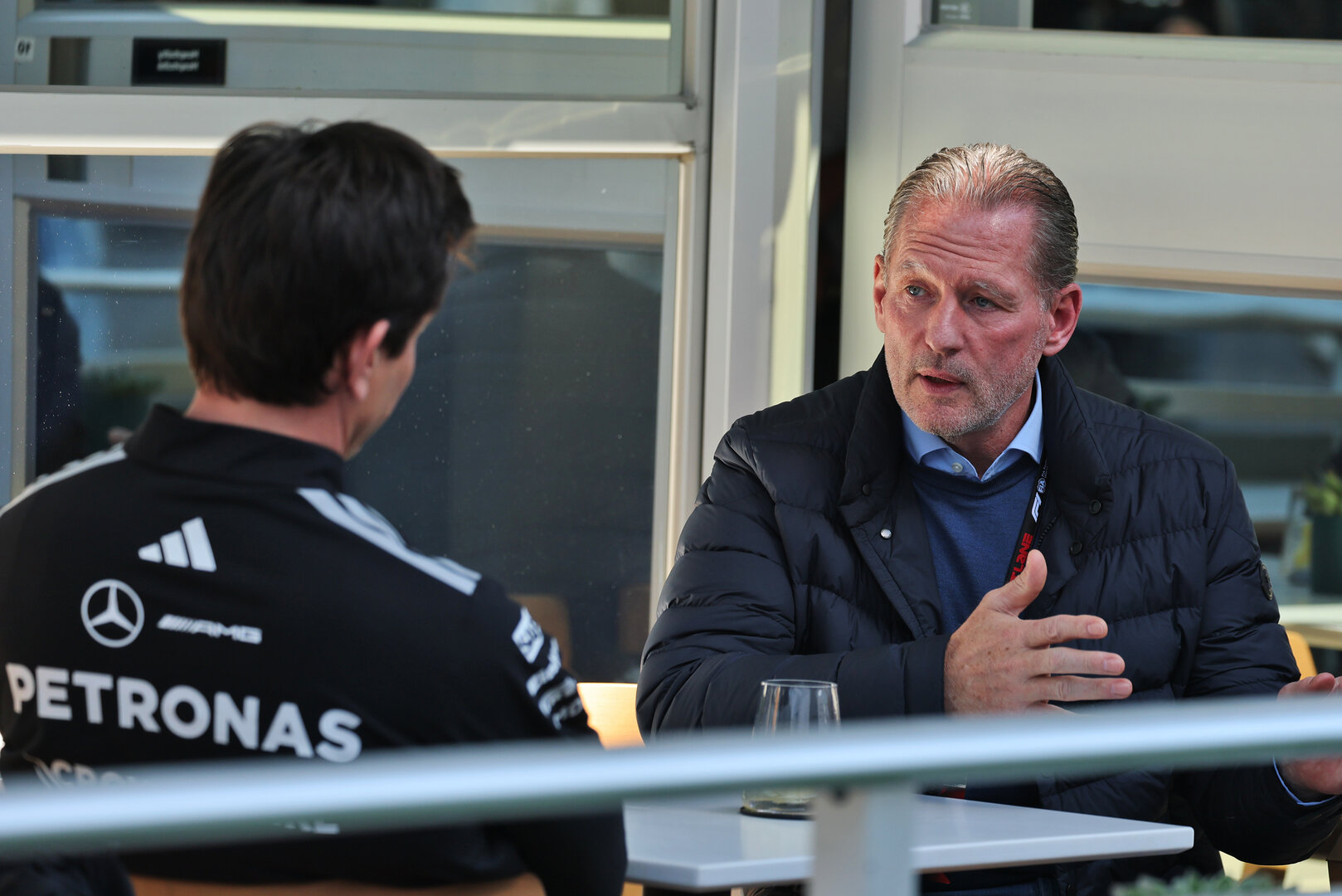 GP CANADA, Jos Verstappen (NLD) with Toto Wolff (GER) Mercedes AMG Formula One Team Shareholder e Executive Director.
21.05.2026. Formula 1 World Championship, Rd 5, Canadian Grand Prix, Montreal, Canada, Preparation Day.
- www.xpbimages.com, EMail: requests@xpbimages.com © Copyright: Moy / XPB Images