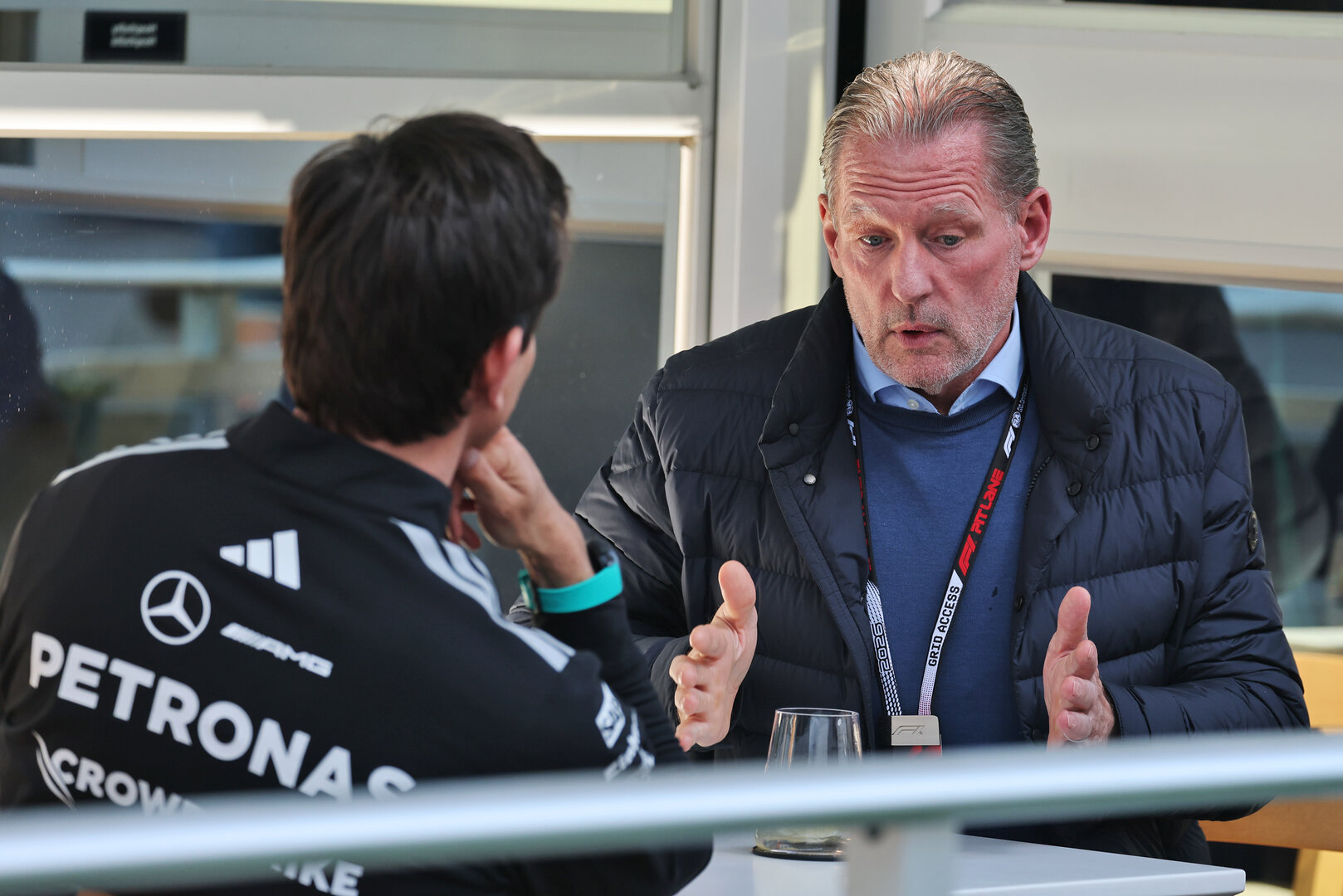 GP CANADA, Jos Verstappen (NLD) with Toto Wolff (GER) Mercedes AMG Formula One Team Shareholder e Executive Director.
21.05.2026. Formula 1 World Championship, Rd 5, Canadian Grand Prix, Montreal, Canada, Preparation Day.
- www.xpbimages.com, EMail: requests@xpbimages.com © Copyright: Moy / XPB Images