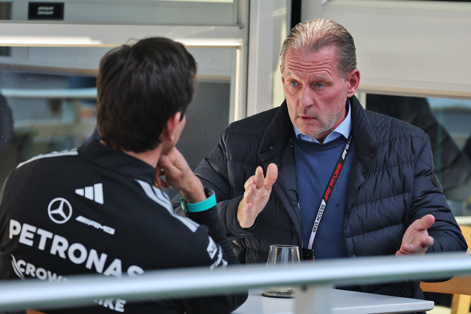 GP CANADA, Jos Verstappen (NLD) with Toto Wolff (GER) Mercedes AMG Formula One Team Shareholder e Executive Director.
21.05.2026. Formula 1 World Championship, Rd 5, Canadian Grand Prix, Montreal, Canada, Preparation Day.
- www.xpbimages.com, EMail: requests@xpbimages.com © Copyright: Moy / XPB Images