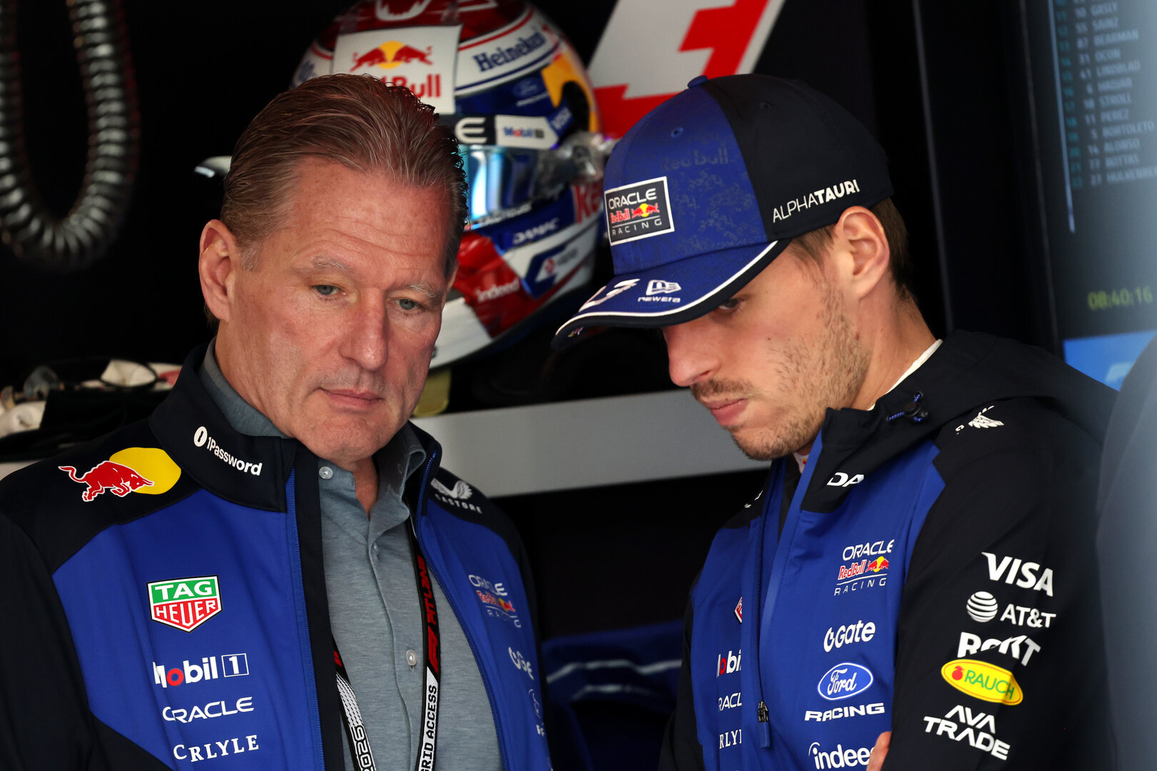 GP CANADA, (L to R): Jos Verstappen (NLD) with his son Max Verstappen (NLD) Red Bull Racing.
22.05.2026. Formula 1 World Championship, Rd 5, Canadian Grand Prix, Montreal, Canada, Sprint Qualifiche Day.
- www.xpbimages.com, EMail: requests@xpbimages.com © Copyright: Batchelor / XPB Images