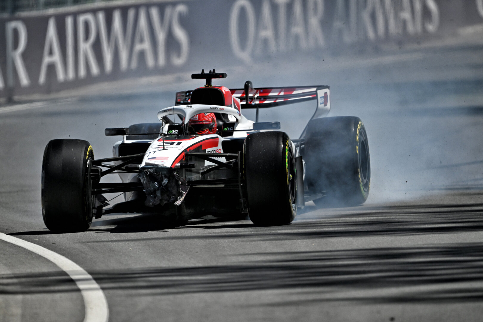 GP CANADA, Esteban Ocon (FRA) Haas F1 Team VF-26 crashed in the practice session.
22.05.2026. Formula 1 World Championship, Rd 5, Canadian Grand Prix, Montreal, Canada, Sprint Qualifiche Day.
- www.xpbimages.com, EMail: requests@xpbimages.com © Copyright: Price / XPB Images
