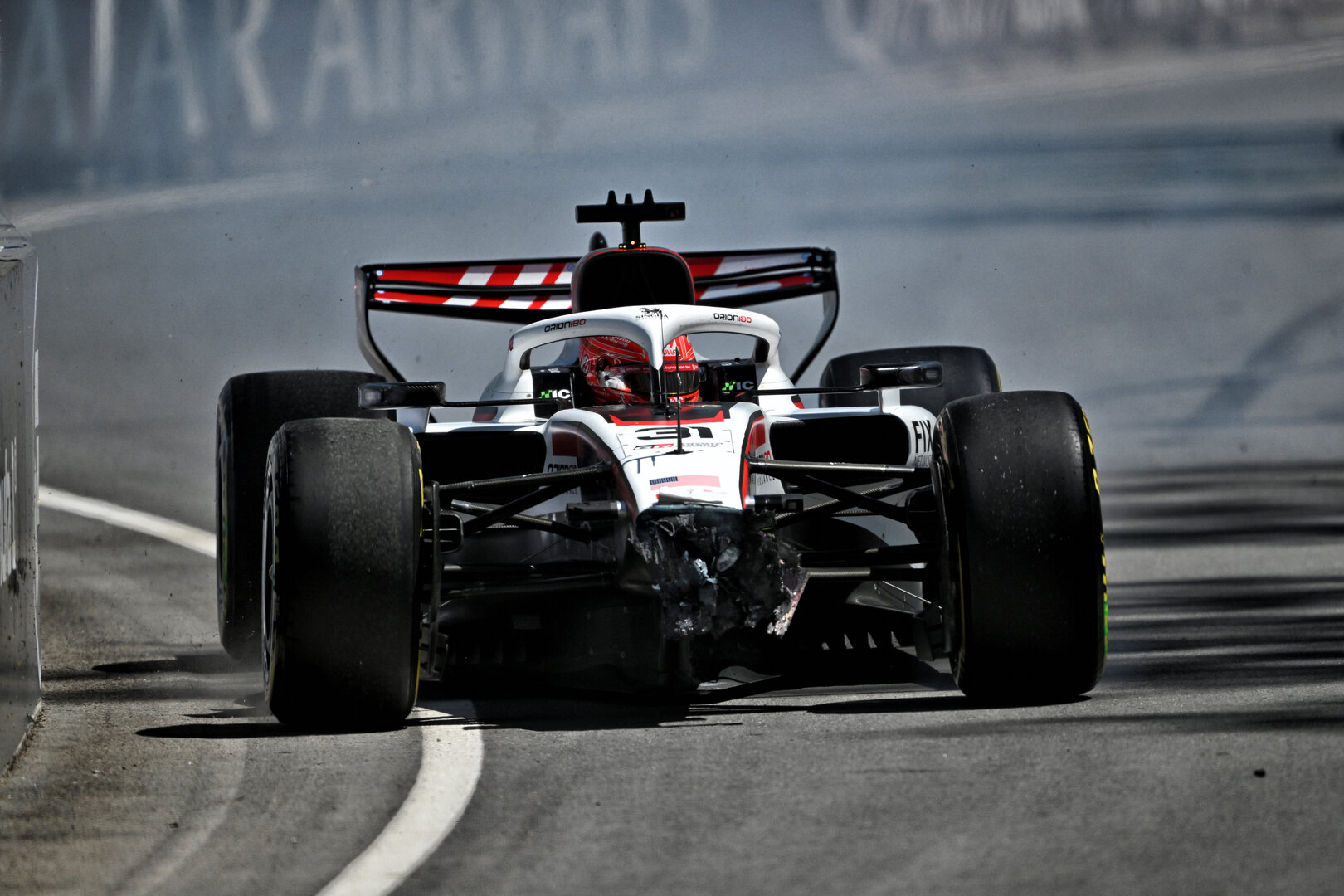 GP CANADA, Esteban Ocon (FRA) Haas F1 Team VF-26 crashed in the practice session.
22.05.2026. Formula 1 World Championship, Rd 5, Canadian Grand Prix, Montreal, Canada, Sprint Qualifiche Day.
- www.xpbimages.com, EMail: requests@xpbimages.com © Copyright: Price / XPB Images