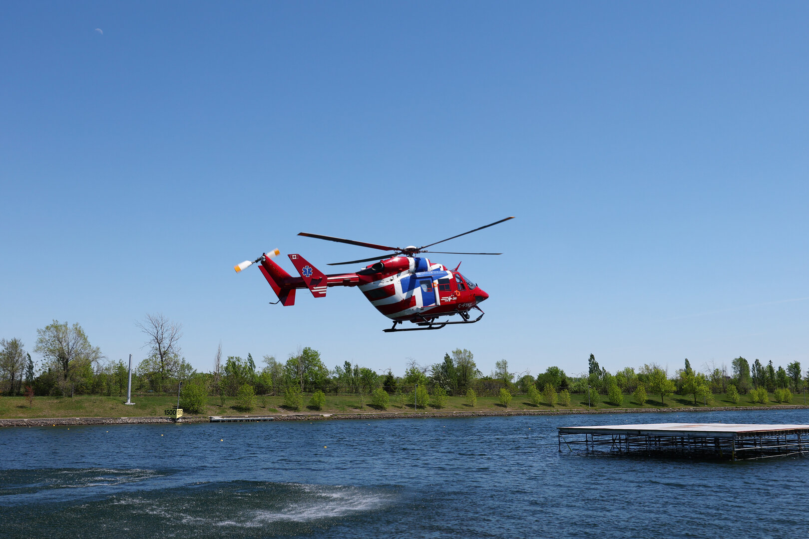 GP CANADA, Circuit Atmosfera - a helicopter.
22.05.2026. Formula 1 World Championship, Rd 5, Canadian Grand Prix, Montreal, Canada, Sprint Qualifiche Day.
- www.xpbimages.com, EMail: requests@xpbimages.com © Copyright: Bearne / XPB Images