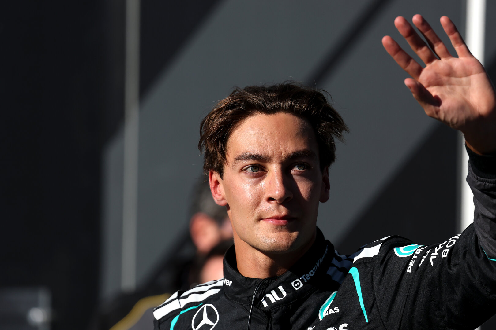 GP CANADA, George Russell (GBR) Mercedes AMG Formula One Team celebrates his pole position in Sprint Qualifiche parc ferme.
22.05.2026. Formula 1 World Championship, Rd 5, Canadian Grand Prix, Montreal, Canada, Sprint Qualifiche Day.
- www.xpbimages.com, EMail: requests@xpbimages.com © Copyright: Charniaux / XPB Images
