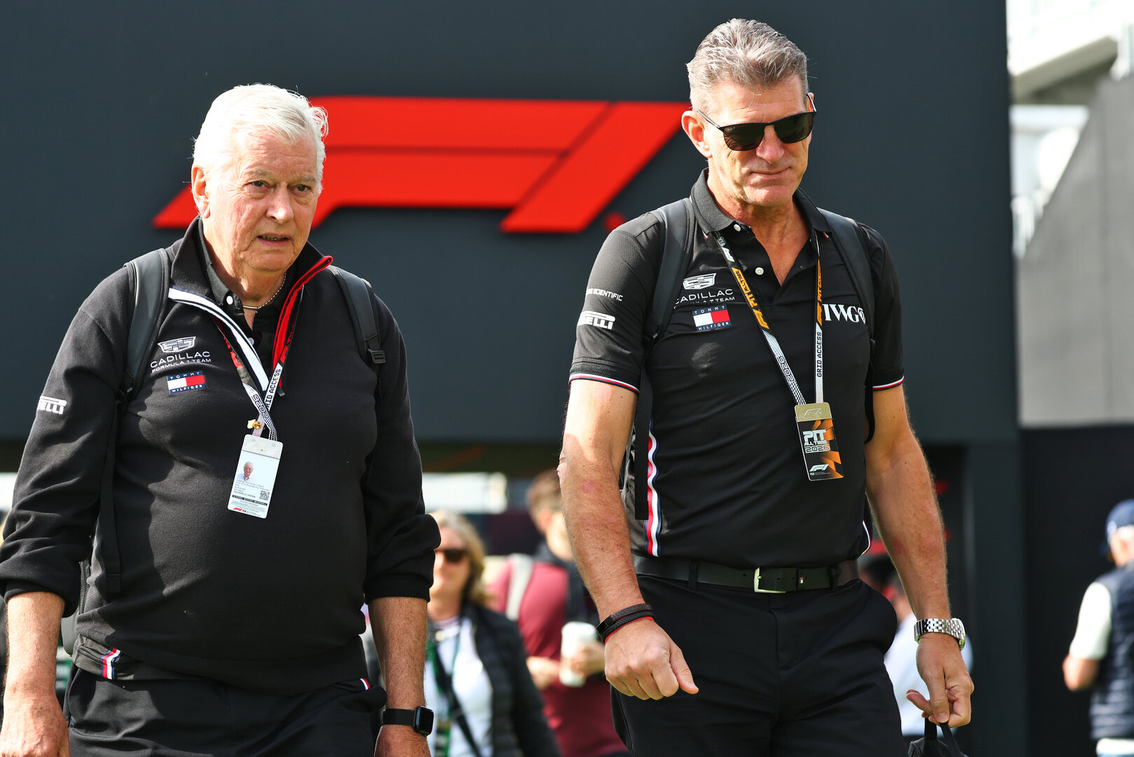 GP CANADA, (L to R): Pat Symonds (GBR) Cadillac Formula 1 Team Executive Engineering Consultant with Graeme Lowdon (GBR) Cadillac Formula 1 Team, Team Principal.
23.05.2026. Formula 1 World Championship, Rd 5, Canadian Grand Prix, Montreal, Canada, Sprint e Qualifiche Day.
- www.xpbimages.com, EMail: requests@xpbimages.com © Copyright: Bearne / XPB Images