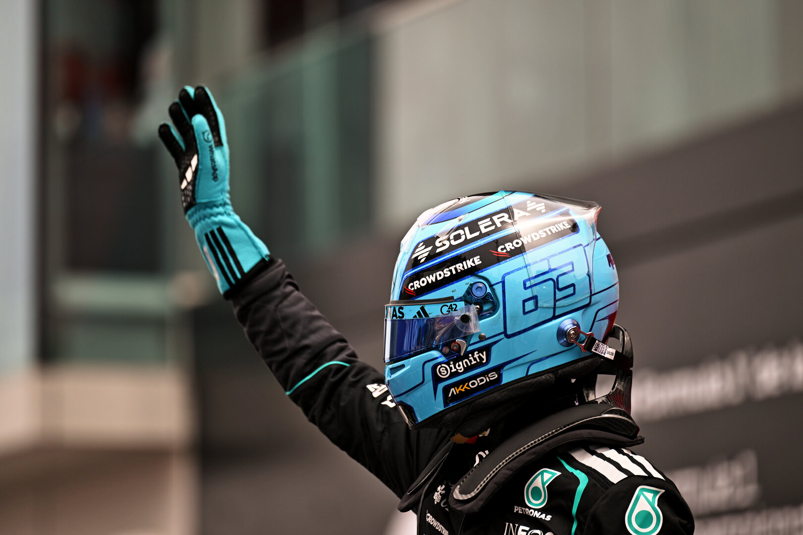 GP CANADA, Gara winner George Russell (GBR) Mercedes AMG Formula One Team celebrates in Sprint parc ferme.
23.05.2026. Formula 1 World Championship, Rd 5, Canadian Grand Prix, Montreal, Canada, Sprint e Qualifiche Day.
- www.xpbimages.com, EMail: requests@xpbimages.com © Copyright: Price / XPB Images