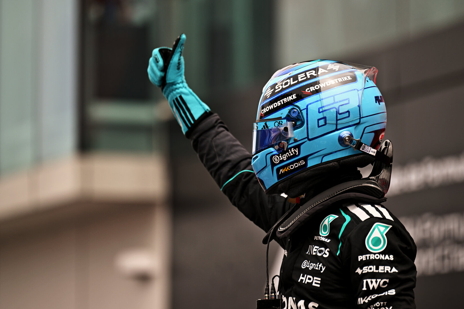 GP CANADA, Gara winner George Russell (GBR) Mercedes AMG Formula One Team celebrates in Sprint parc ferme.
23.05.2026. Formula 1 World Championship, Rd 5, Canadian Grand Prix, Montreal, Canada, Sprint e Qualifiche Day.
- www.xpbimages.com, EMail: requests@xpbimages.com © Copyright: Price / XPB Images