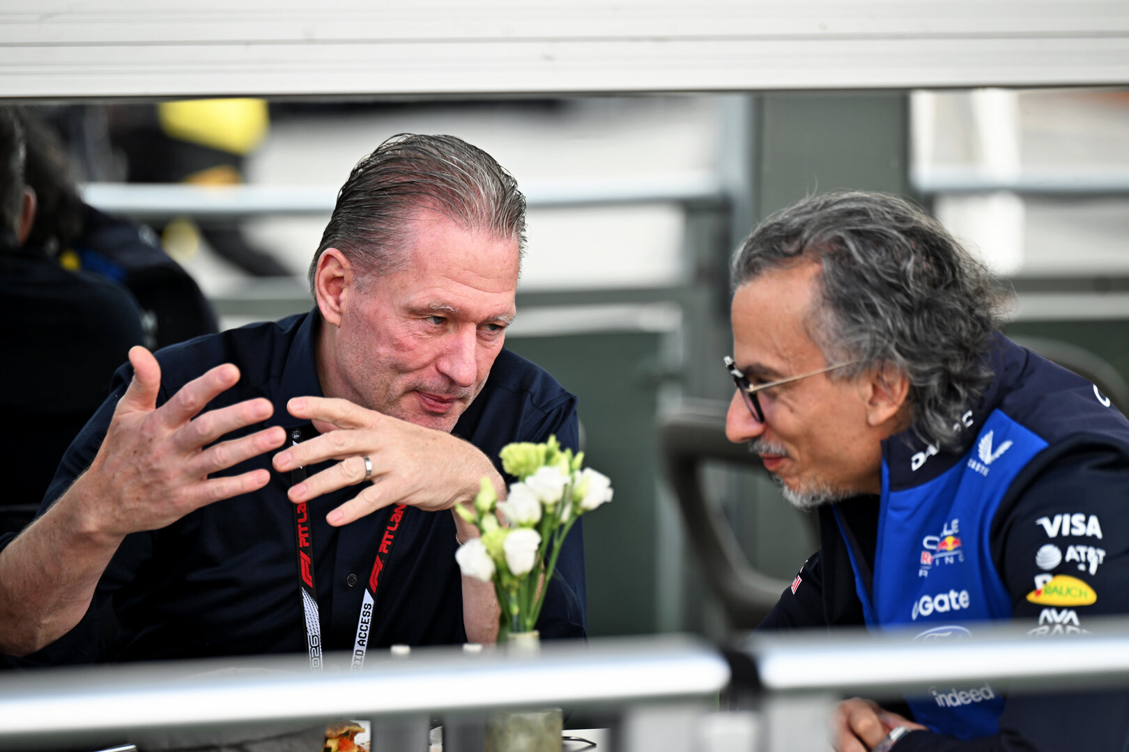GP CANADA, (L to R): Jos Verstappen (NLD) with Laurent Mekies (FRA) Red Bull Racing Team Principal e CEO.
23.05.2026. Formula 1 World Championship, Rd 5, Canadian Grand Prix, Montreal, Canada, Sprint e Qualifiche Day.
- www.xpbimages.com, EMail: requests@xpbimages.com © Copyright: Price / XPB Images