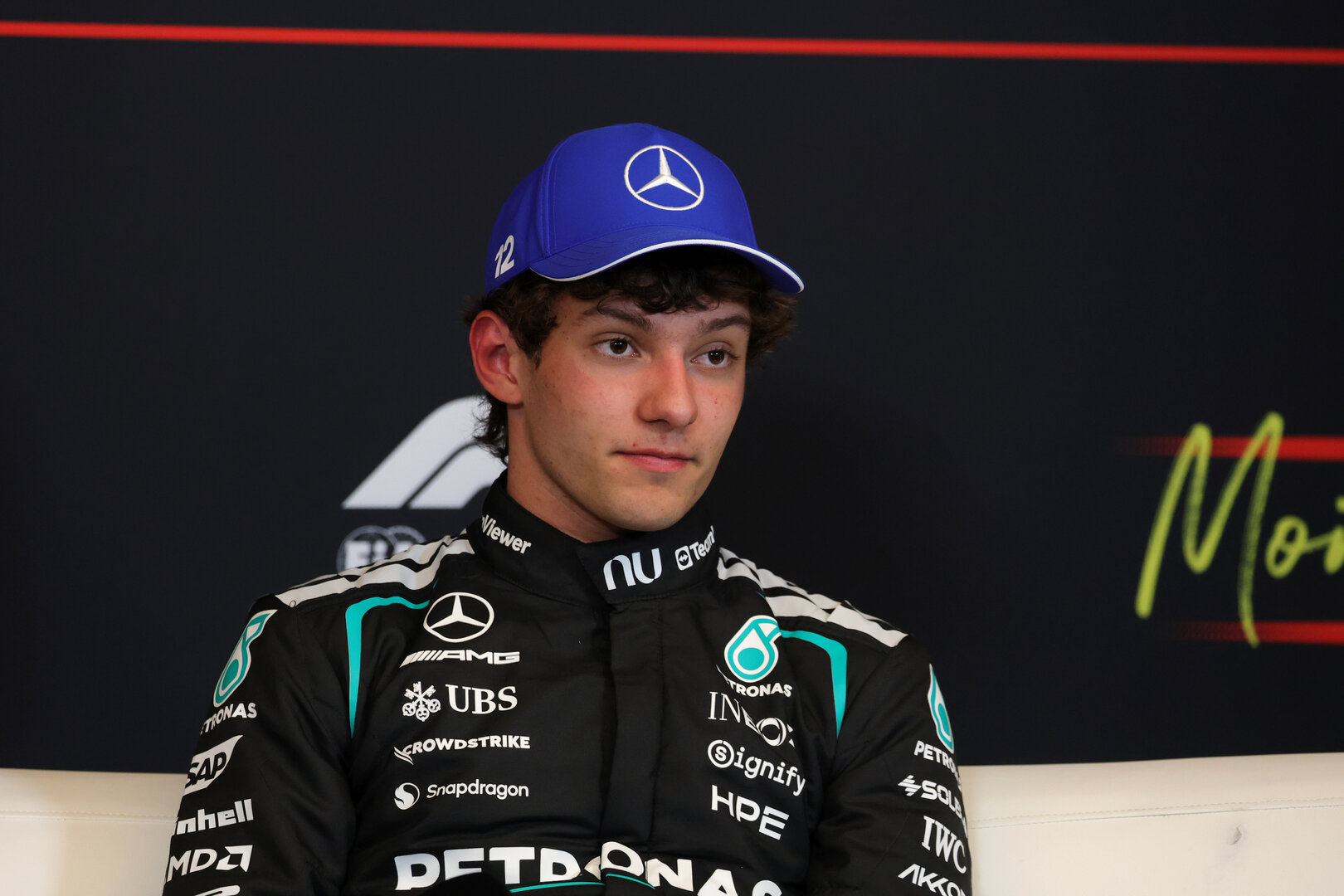 GP CANADA, Andrea Kimi Antonelli (ITA) Mercedes AMG Formula One Team in the post Sprint FIA Press Conference.
23.05.2026. Formula 1 World Championship, Rd 5, Canadian Grand Prix, Montreal, Canada, Sprint e Qualifiche Day.
- www.xpbimages.com, EMail: requests@xpbimages.com © Copyright: Moy / XPB Images