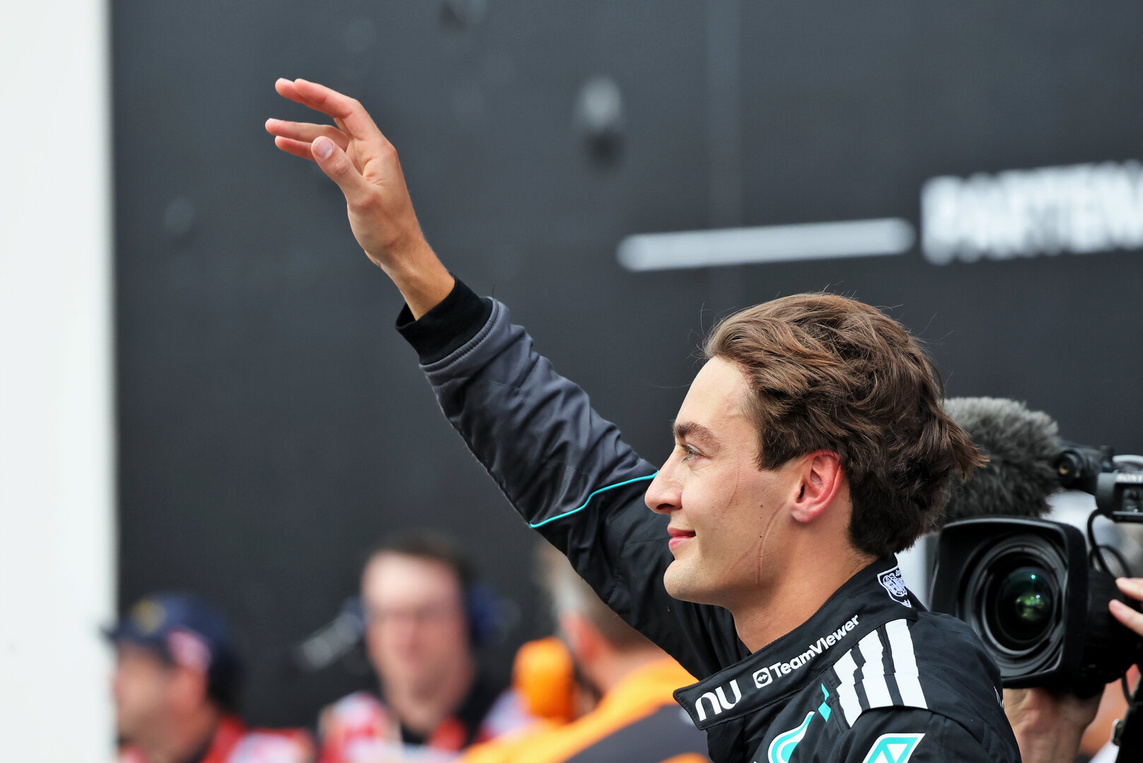 GP CANADA, George Russell (GBR) Mercedes AMG Formula One Team celebrates his pole position in qualifying parc ferme.
23.05.2026. Formula 1 World Championship, Rd 5, Canadian Grand Prix, Montreal, Canada, Sprint e Qualifiche Day.
- www.xpbimages.com, EMail: requests@xpbimages.com © Copyright: Charniaux / XPB Images