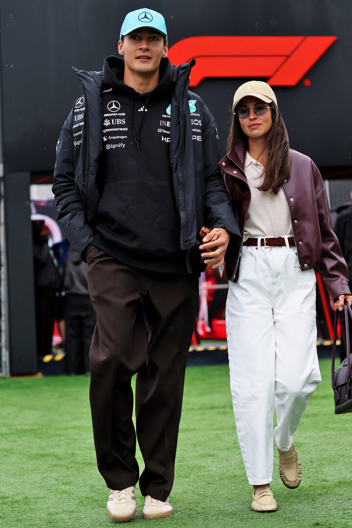 GP CANADA, (L to R): George Russell (GBR) Mercedes AMG Formula One Team with Domenica Carmen Montero Mundt.
24.05.2026. Formula 1 World Championship, Rd 5, Canadian Grand Prix, Montreal, Canada, Gara Day.
- www.xpbimages.com, EMail: requests@xpbimages.com © Copyright: Batchelor / XPB Images