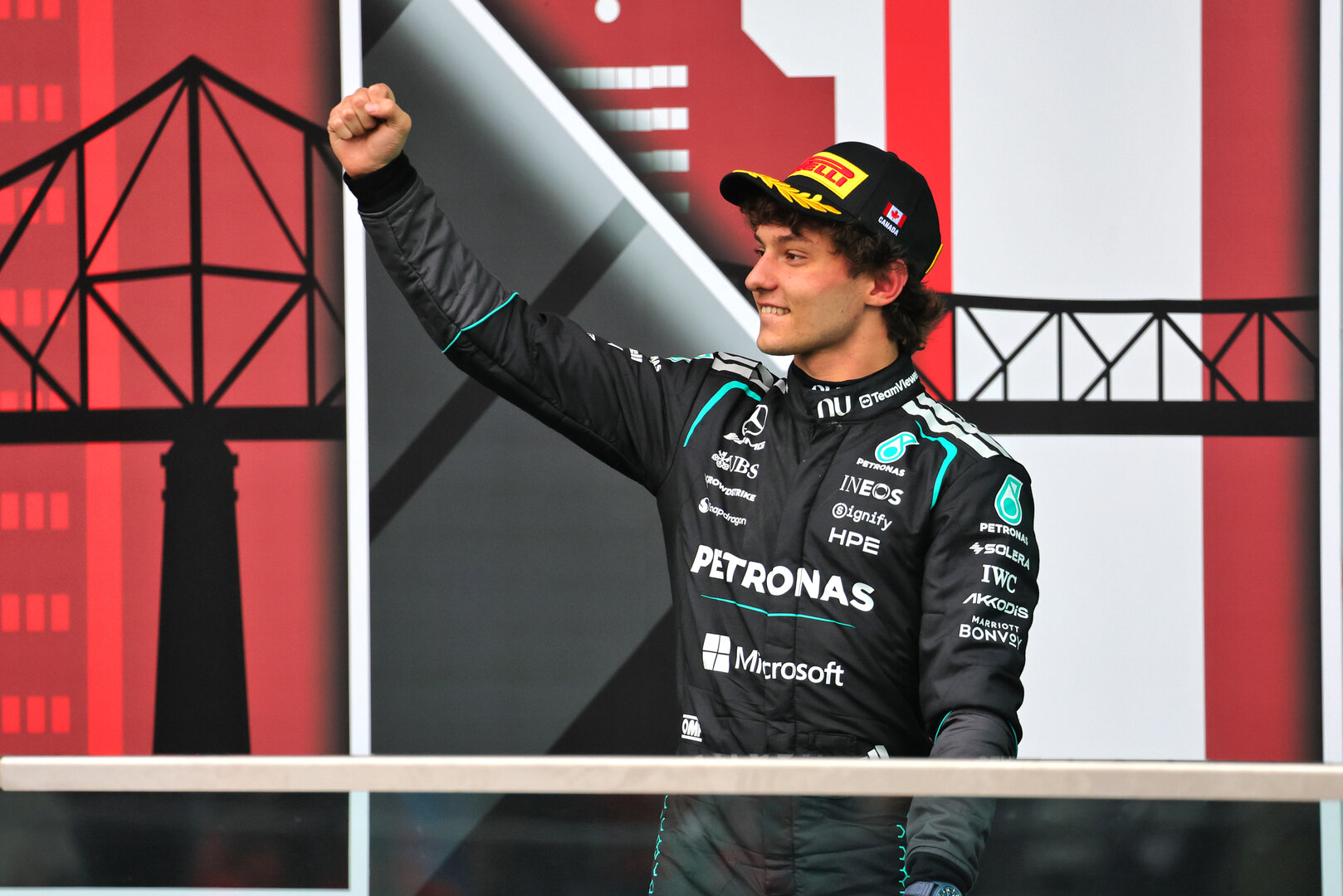 GP CANADA, Gara winner Andrea Kimi Antonelli (ITA) Mercedes AMG Formula One Team celebrates on the podium.
24.05.2026. Formula 1 World Championship, Rd 5, Canadian Grand Prix, Montreal, Canada, Gara Day.
- www.xpbimages.com, EMail: requests@xpbimages.com © Copyright: Moy / XPB Images