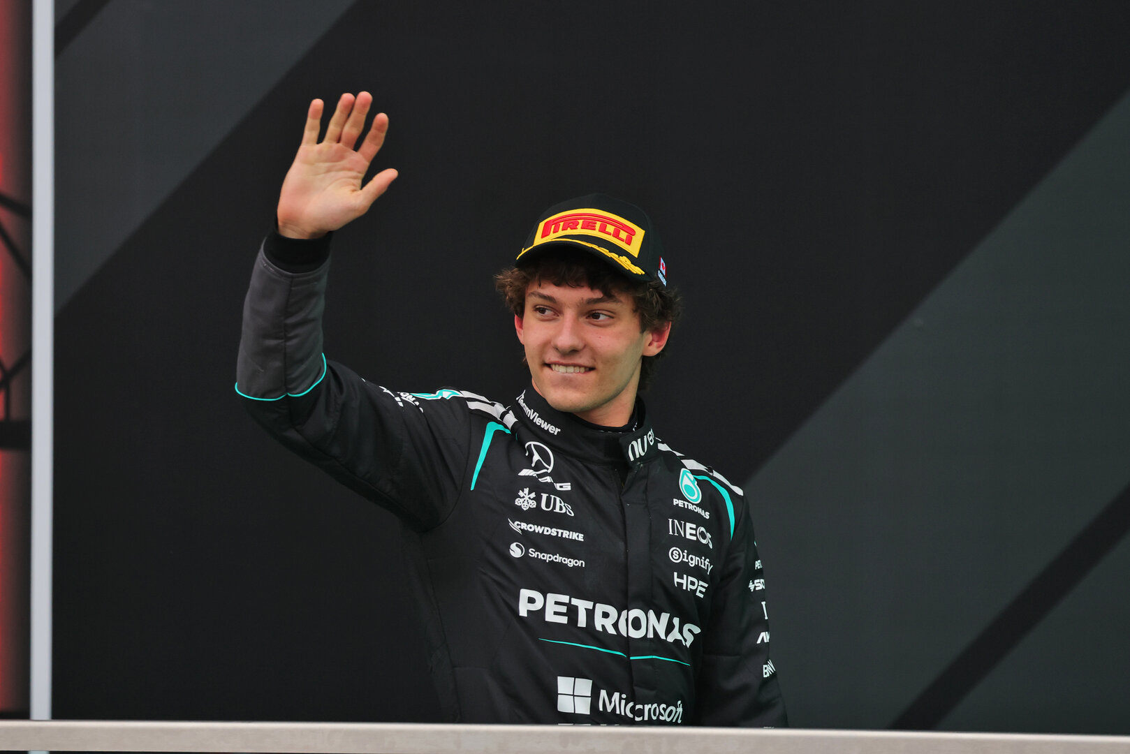 GP CANADA, Gara winner Andrea Kimi Antonelli (ITA) Mercedes AMG Formula One Team celebrates on the podium.
24.05.2026. Formula 1 World Championship, Rd 5, Canadian Grand Prix, Montreal, Canada, Gara Day.
- www.xpbimages.com, EMail: requests@xpbimages.com © Copyright: Moy / XPB Images