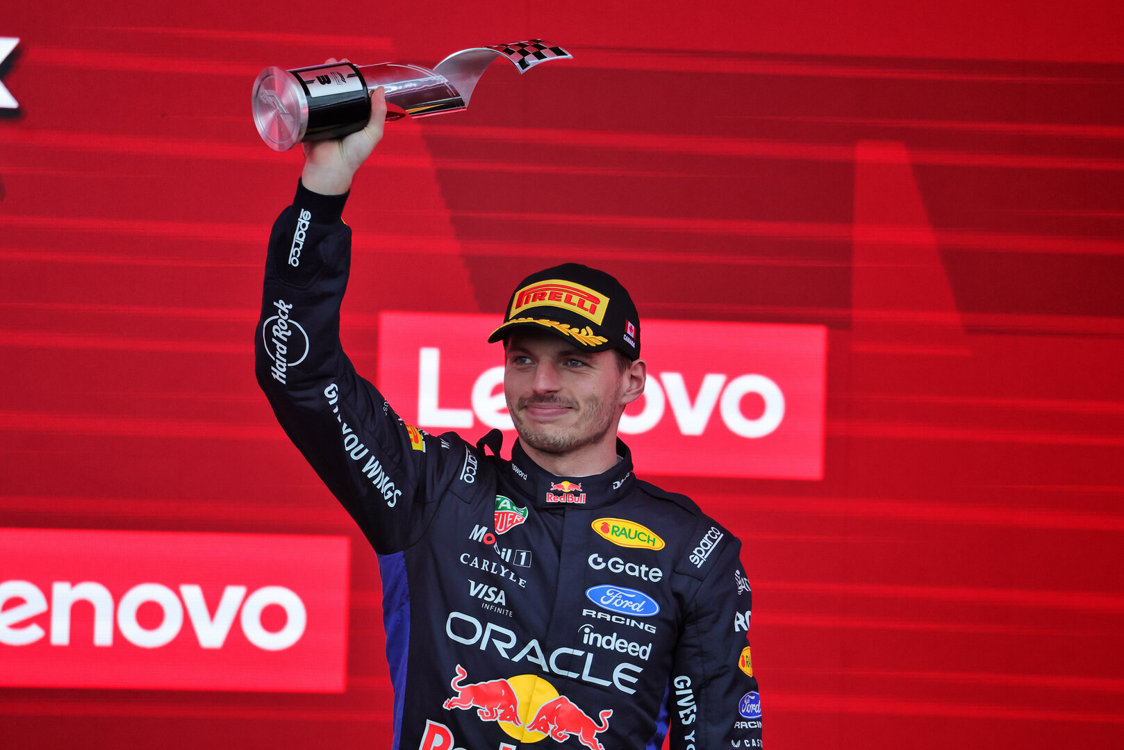 GP CANADA, Max Verstappen (NLD) Red Bull Racing celebrates his third position on the podium.
24.05.2026. Formula 1 World Championship, Rd 5, Canadian Grand Prix, Montreal, Canada, Gara Day.
- www.xpbimages.com, EMail: requests@xpbimages.com © Copyright: Moy / XPB Images