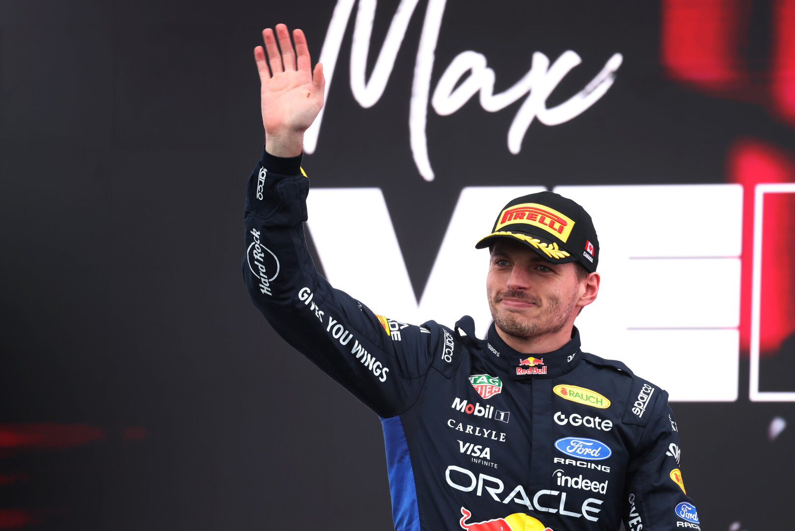 GP CANADA, Max Verstappen (NLD) Red Bull Racing celebrates his third position on the podium.
24.05.2026. Formula 1 World Championship, Rd 5, Canadian Grand Prix, Montreal, Canada, Gara Day.
 - www.xpbimages.com, EMail: requests@xpbimages.com © Copyright: Dunbar / XPB Images