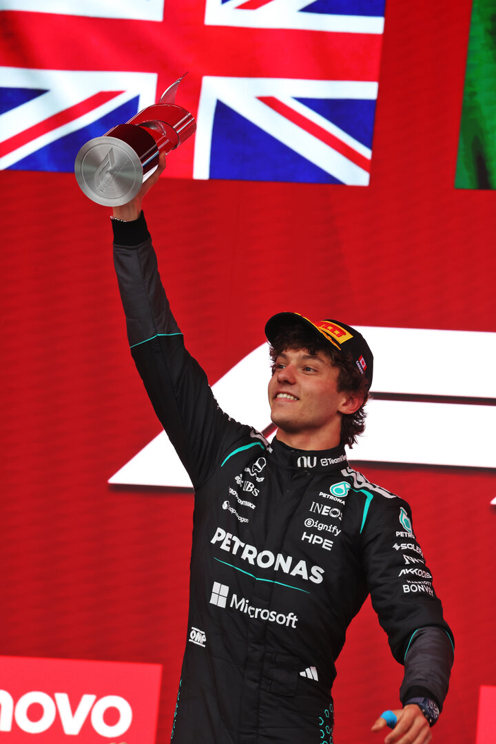 GP CANADA, Gara winner Andrea Kimi Antonelli (ITA) Mercedes AMG Formula One Team celebrates on the podium.
24.05.2026. Formula 1 World Championship, Rd 5, Canadian Grand Prix, Montreal, Canada, Gara Day.
 - www.xpbimages.com, EMail: requests@xpbimages.com © Copyright: Dunbar / XPB Images