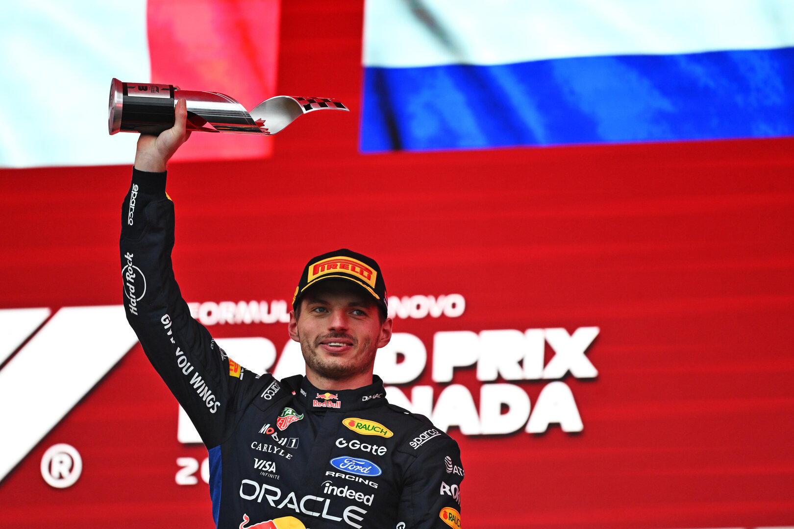 GP CANADA, Max Verstappen (NLD) Red Bull Racing celebrates his third position on the podium.
24.05.2026. Formula 1 World Championship, Rd 5, Canadian Grand Prix, Montreal, Canada, Gara Day.
- www.xpbimages.com, EMail: requests@xpbimages.com © Copyright: Price / XPB Images