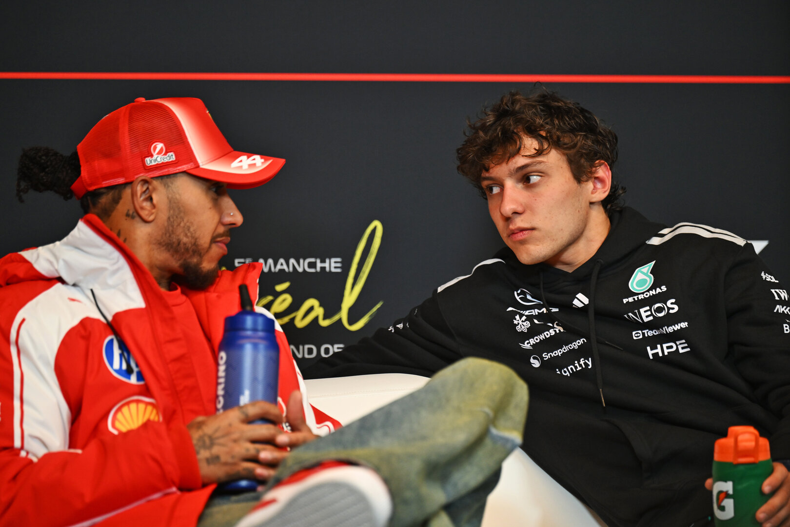 GP CANADA, (L to R): Lewis Hamilton (GBR) Ferrari e Andrea Kimi Antonelli (ITA) Mercedes AMG Formula One Team, in the post race FIA Press Conference.
24.05.2026. Formula 1 World Championship, Rd 5, Canadian Grand Prix, Montreal, Canada, Gara Day.
- www.xpbimages.com, EMail: requests@xpbimages.com © Copyright: Price / XPB Images