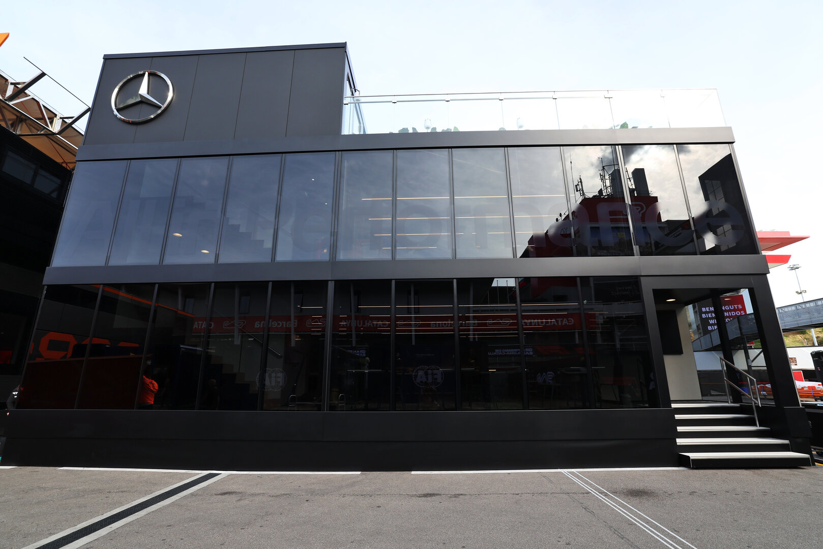 GP CATALUNYA, Mercedes AMG F1 Formula One Team motorhome.
11.06.2026. Formula 1 World Championship, Rd 7, Barcelona-Catalunya Grand Prix, Barcelona, Spain, Preparation Day.
- www.xpbimages.com, EMail: requests@xpbimages.com © Copyright: Rew / XPB Images
