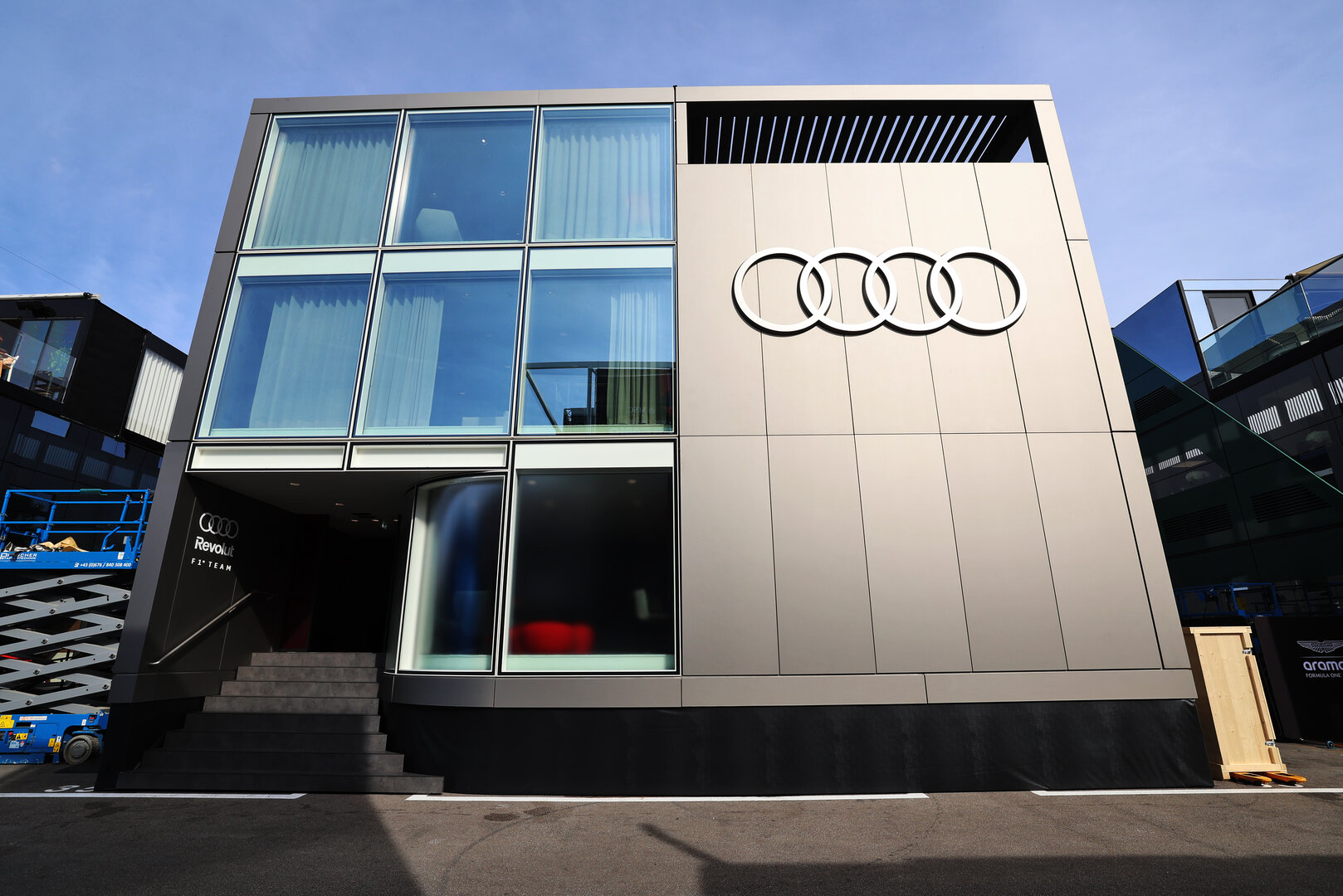 GP CATALUNYA, Audi F1 Team motorhome.
11.06.2026. Formula 1 World Championship, Rd 7, Barcelona-Catalunya Grand Prix, Barcelona, Spain, Preparation Day.
- www.xpbimages.com, EMail: requests@xpbimages.com © Copyright: Rew / XPB Images
