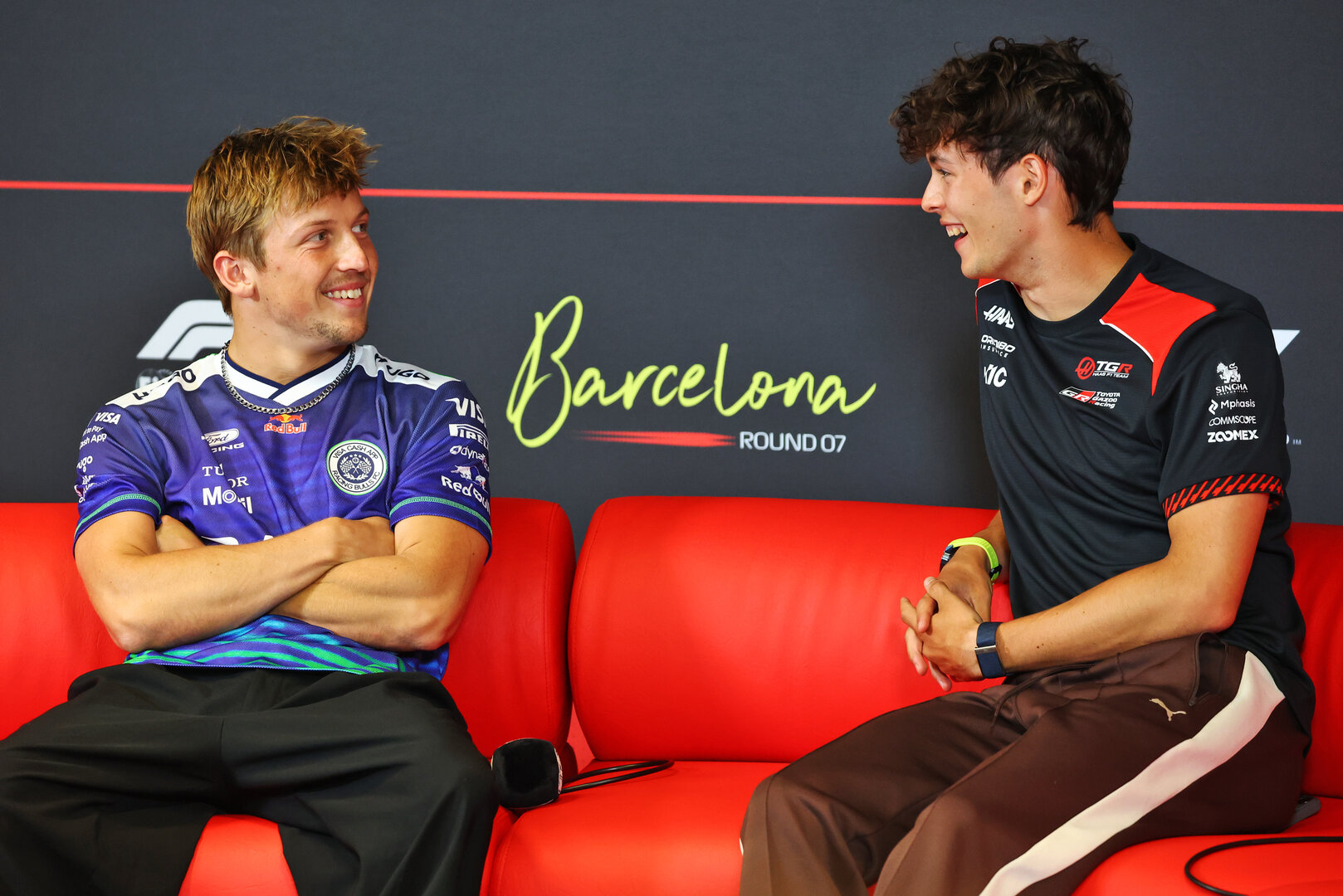 GP CATALUNYA, (L to R): Liam Lawson (NZL) Racing Bulls Formula One Team e Oliver Bearman (GBR) Haas F1 Team in the FIA Press Conference.
11.06.2026. Formula 1 World Championship, Rd 7, Barcelona-Catalunya Grand Prix, Barcelona, Spain, Preparation Day.
- www.xpbimages.com, EMail: requests@xpbimages.com © Copyright: Bearne / XPB Images
