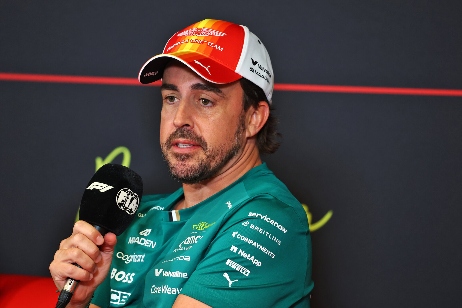 GP CATALUNYA, Fernando Alonso (ESP) Aston Martin F1 Team in the FIA Press Conference.
11.06.2026. Formula 1 World Championship, Rd 7, Barcelona-Catalunya Grand Prix, Barcelona, Spain, Preparation Day.
- www.xpbimages.com, EMail: requests@xpbimages.com © Copyright: Bearne / XPB Images