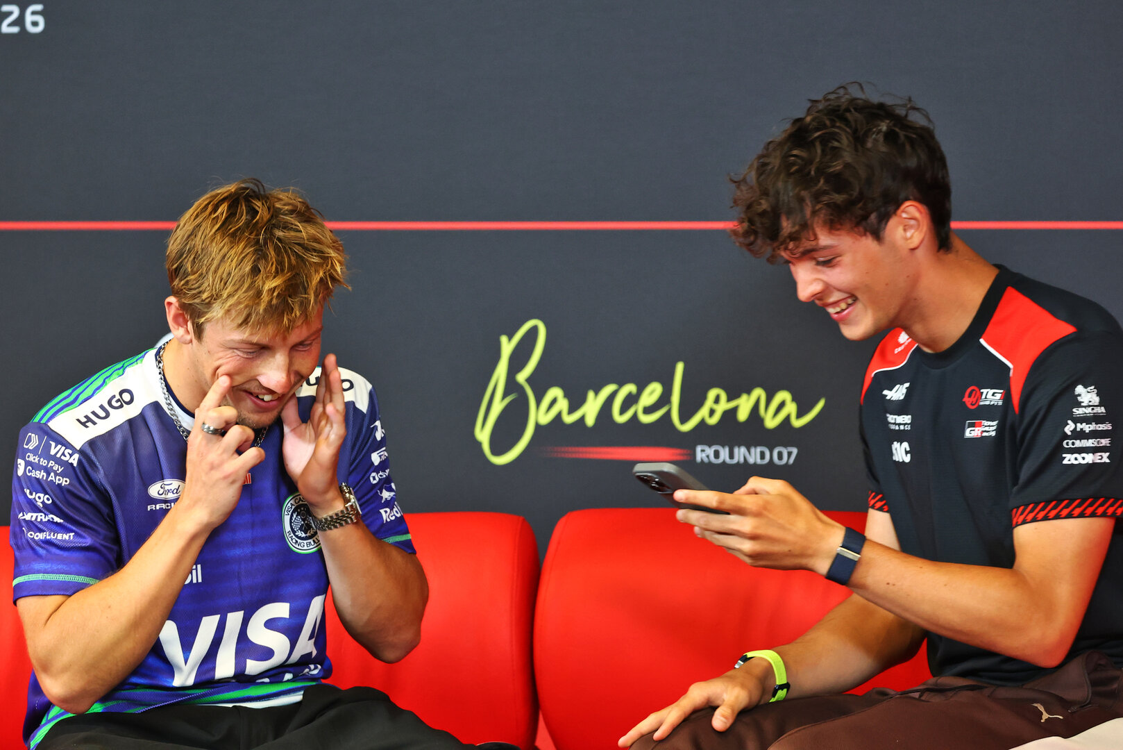 GP CATALUNYA, (L to R): Liam Lawson (NZL) Racing Bulls Formula One Team e Oliver Bearman (GBR) Haas F1 Team in the FIA Press Conference.
11.06.2026. Formula 1 World Championship, Rd 7, Barcelona-Catalunya Grand Prix, Barcelona, Spain, Preparation Day.
- www.xpbimages.com, EMail: requests@xpbimages.com © Copyright: Bearne / XPB Images