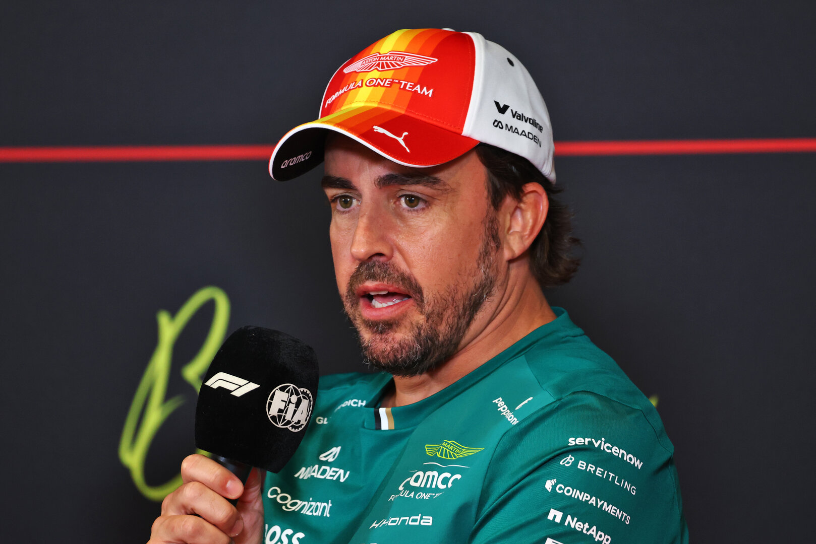GP CATALUNYA, Fernando Alonso (ESP) Aston Martin F1 Team in the FIA Press Conference.
11.06.2026. Formula 1 World Championship, Rd 7, Barcelona-Catalunya Grand Prix, Barcelona, Spain, Preparation Day.
- www.xpbimages.com, EMail: requests@xpbimages.com © Copyright: Bearne / XPB Images