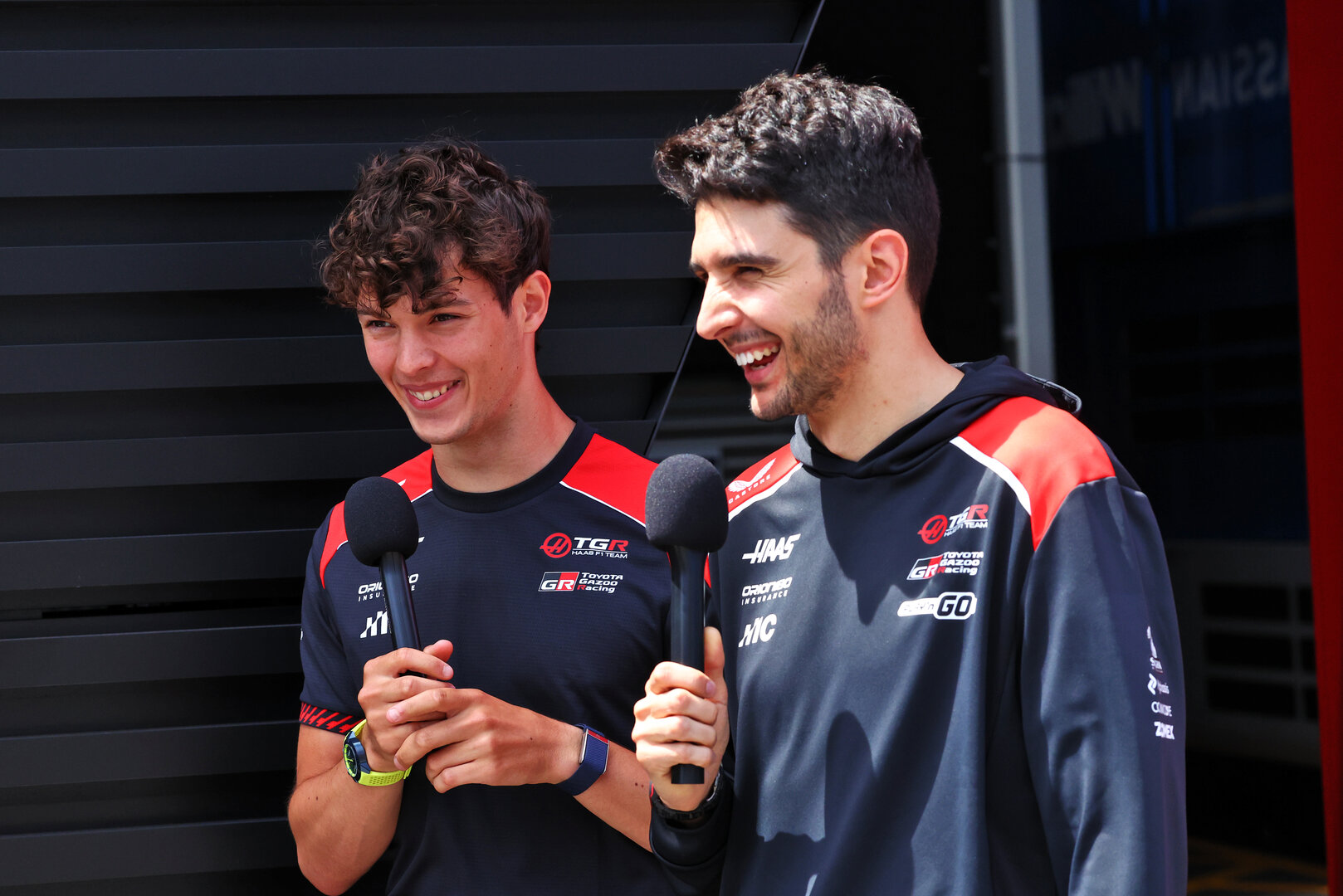 GP CATALUNYA, Oliver Bearman (GBR) Haas F1 Team e team mate Esteban Ocon (FRA) Haas F1 Team.
11.06.2026. Formula 1 World Championship, Rd 7, Barcelona-Catalunya Grand Prix, Barcelona, Spain, Preparation Day.
 - www.xpbimages.com, EMail: requests@xpbimages.com © Copyright: Patching / XPB Images