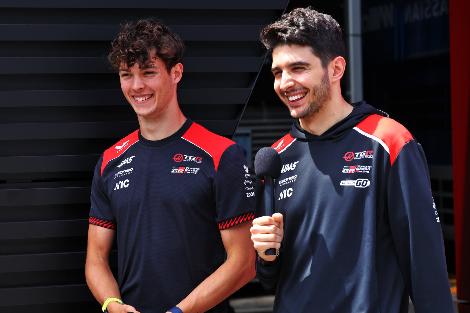 GP CATALUNYA, Oliver Bearman (GBR) Haas F1 Team e team mate Esteban Ocon (FRA) Haas F1 Team.
11.06.2026. Formula 1 World Championship, Rd 7, Barcelona-Catalunya Grand Prix, Barcelona, Spain, Preparation Day.
 - www.xpbimages.com, EMail: requests@xpbimages.com © Copyright: Patching / XPB Images
