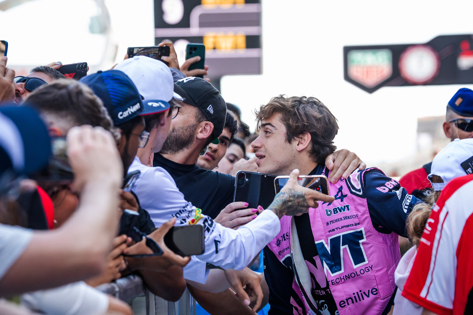 GP CATALUNYA, Franco Colapinto (ARG) Alpine F1 Team with fans.
11.06.2026. Formula 1 World Championship, Rd 7, Barcelona-Catalunya Grand Prix, Barcelona, Spain, Preparation Day.
- www.xpbimages.com, EMail: requests@xpbimages.com © Copyright: Bearne / XPB Images