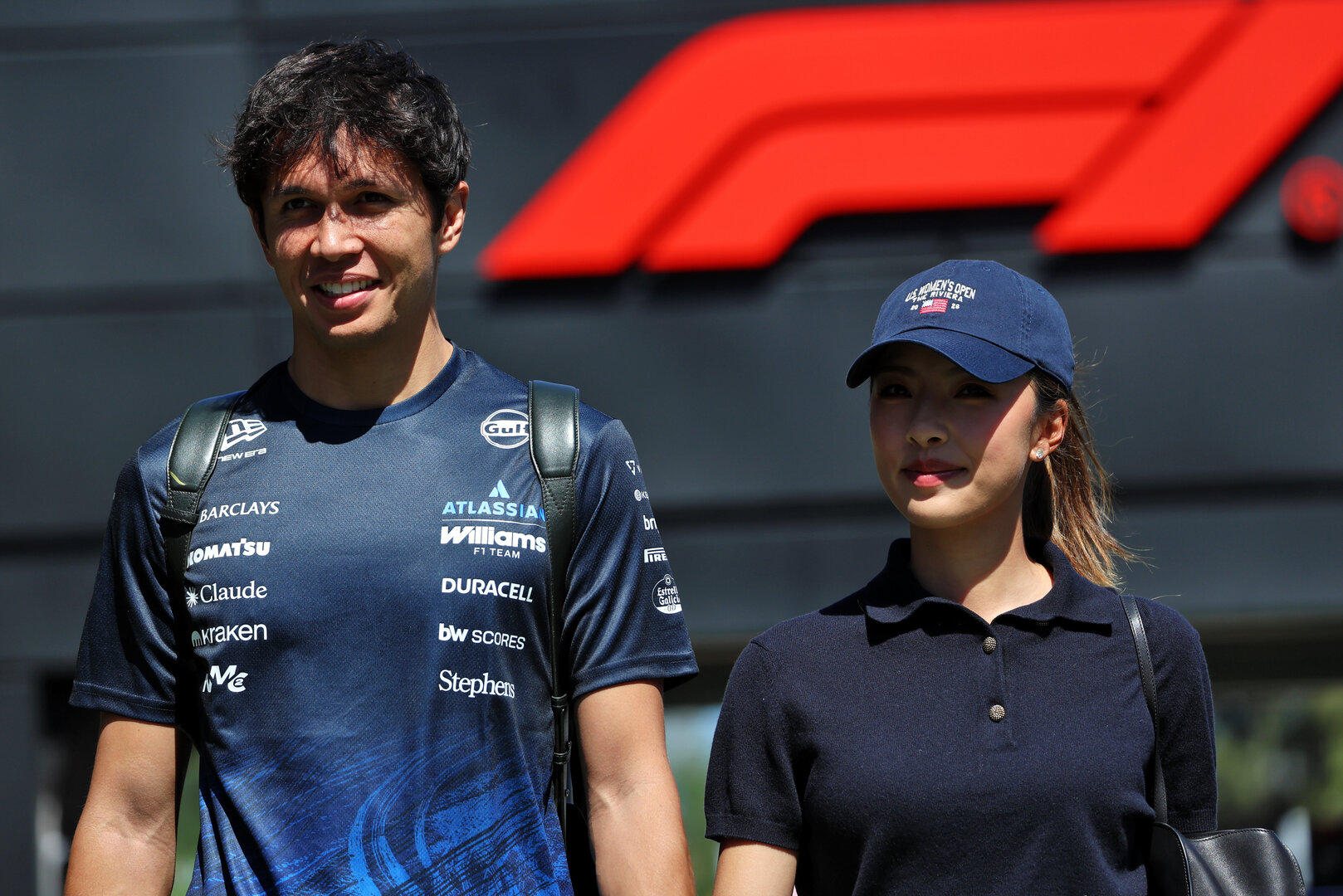 GP CATALUNYA, (L to R): Alexander Albon (THA) Williams F1 Team with Domenica Muni Lily He (CHN) Professional Golfer.
12.06.2026. Formula 1 World Championship, Rd 7, Barcelona-Catalunya Grand Prix, Barcelona, Spain, Practice Day.
- www.xpbimages.com, EMail: requests@xpbimages.com © Copyright: Rew / XPB Images