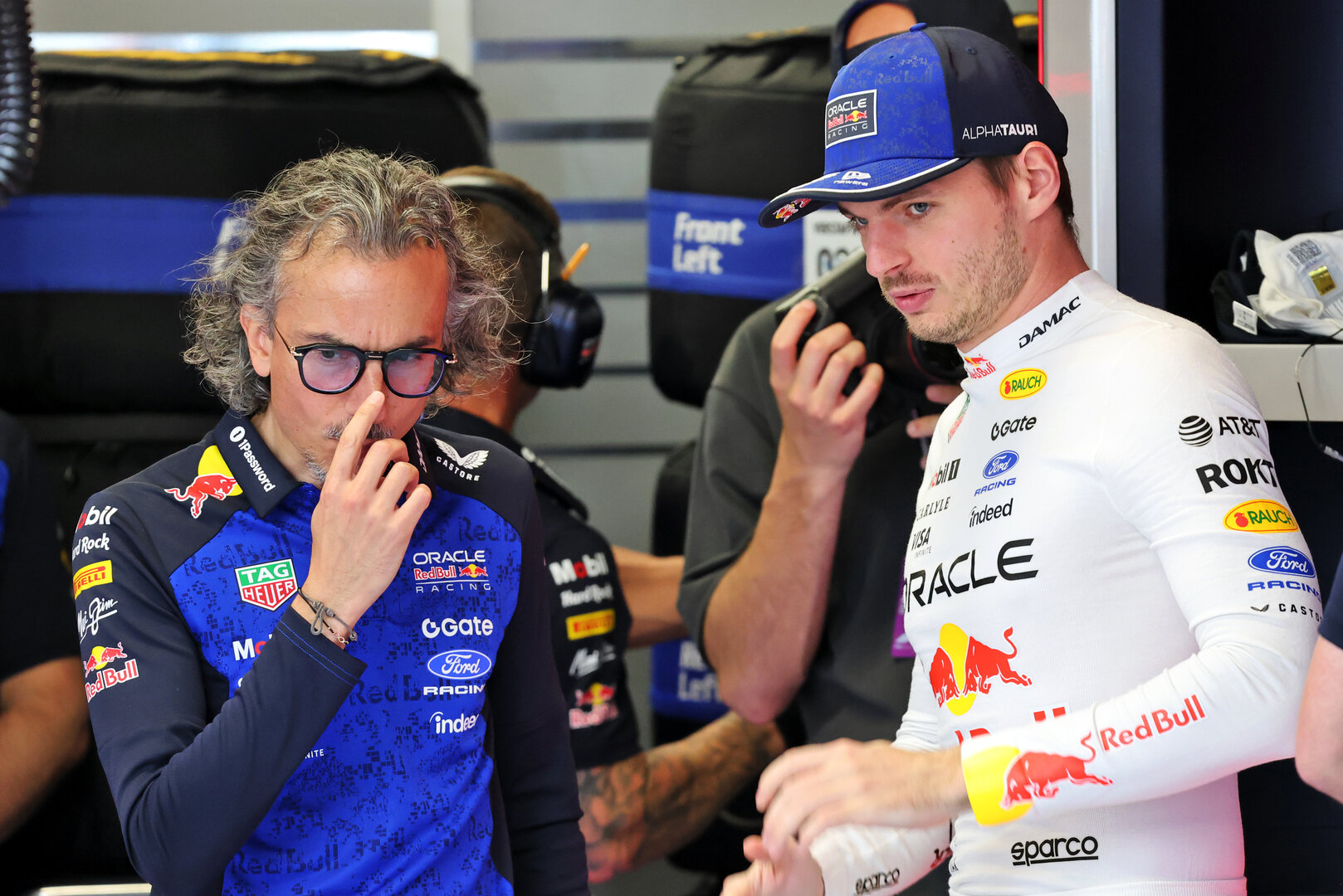 GP CATALUNYA, (L to R): Laurent Mekies (FRA) Red Bull Racing Team Principal e CEO with Max Verstappen (NLD) Red Bull Racing.
12.06.2026. Formula 1 World Championship, Rd 7, Barcelona-Catalunya Grand Prix, Barcelona, Spain, Practice Day.
- www.xpbimages.com, EMail: requests@xpbimages.com © Copyright: Batchelor / XPB Images
