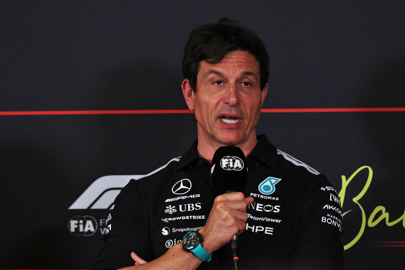 GP CATALUNYA, Toto Wolff (GER) Mercedes AMG Formula One Team Shareholder e Executive Director in the FIA Press Conference.
12.06.2026. Formula 1 World Championship, Rd 7, Barcelona-Catalunya Grand Prix, Barcelona, Spain, Practice Day.
- www.xpbimages.com, EMail: requests@xpbimages.com © Copyright: Rew / XPB Images