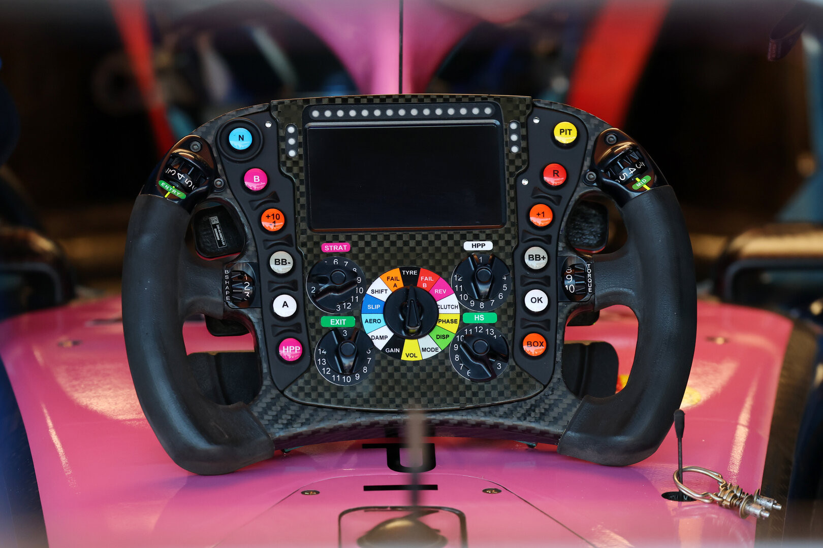GP CATALUNYA, Alpine F1 Team A526 steering wheel.
12.06.2026. Formula 1 World Championship, Rd 7, Barcelona-Catalunya Grand Prix, Barcelona, Spain, Practice Day.
- www.xpbimages.com, EMail: requests@xpbimages.com © Copyright: Batchelor / XPB Images