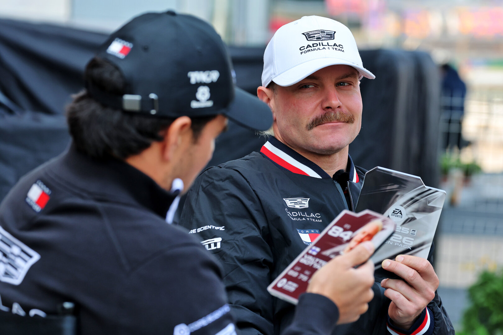 GP CINA, Valtteri Bottas (FIN) Cadillac Formula 1 Team with team mate Sergio Perez (MEX) Cadillac Formula 1 Team.
12.03.2026. Formula 1 World Championship, Rd 2, Chinese Grand Prix, Shanghai, China, Preparation Day.
- www.xpbimages.com, EMail: requests@xpbimages.com © Copyright: Moy / XPB Images