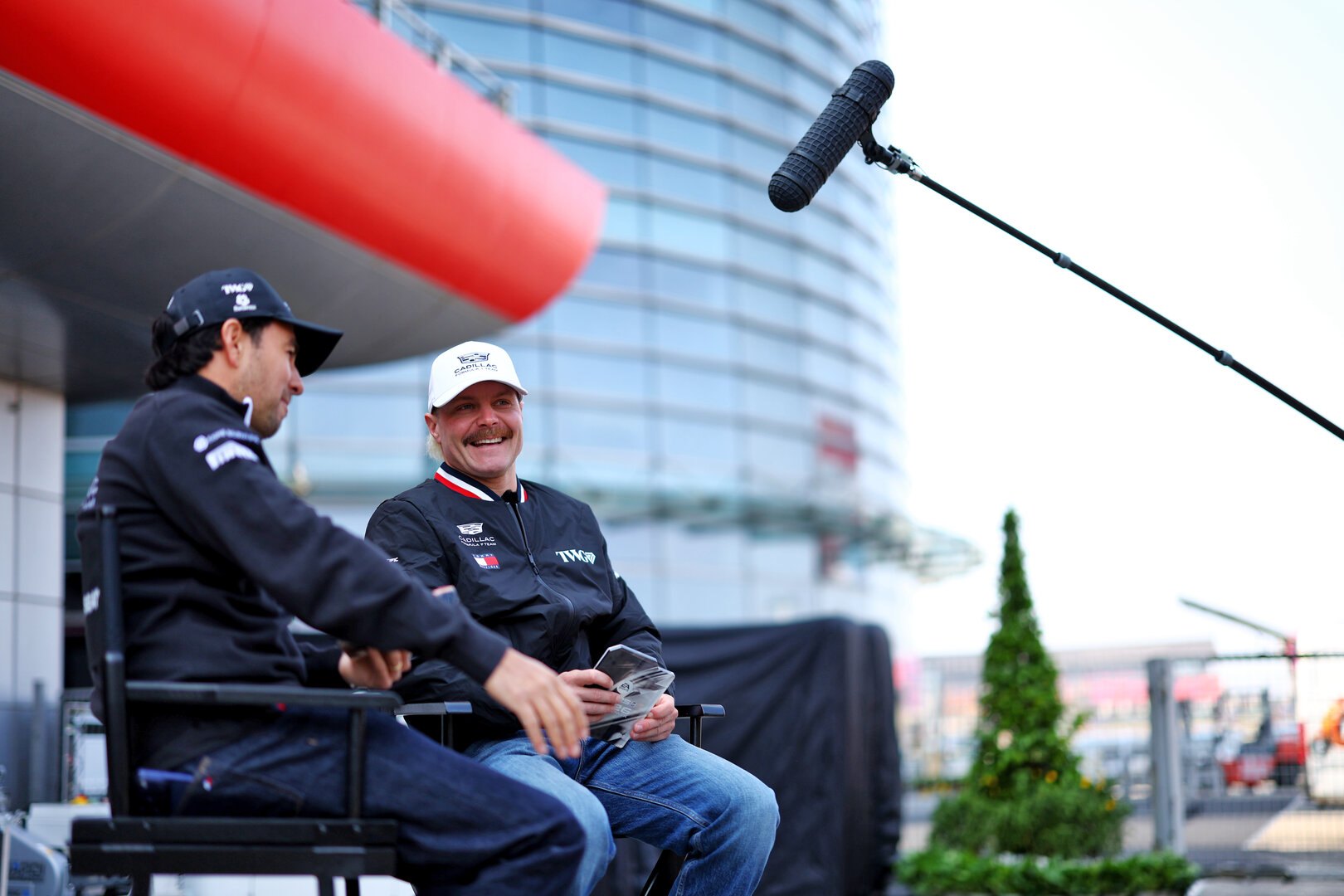 GP CINA, (L to R): Sergio Perez (MEX) Cadillac Formula 1 Team with team mate Valtteri Bottas (FIN) Cadillac Formula 1 Team.
12.03.2026. Formula 1 World Championship, Rd 2, Chinese Grand Prix, Shanghai, China, Preparation Day.
 - www.xpbimages.com, EMail: requests@xpbimages.com © Copyright: Patching / XPB Images