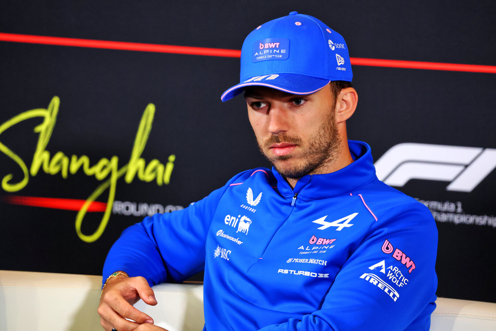 GP CINA, Pierre Gasly (FRA) Alpine F1 Team in the FIA Press Conference.
12.03.2026. Formula 1 World Championship, Rd 2, Chinese Grand Prix, Shanghai, China, Preparation Day.
- www.xpbimages.com, EMail: requests@xpbimages.com © Copyright: Bearne / XPB Images