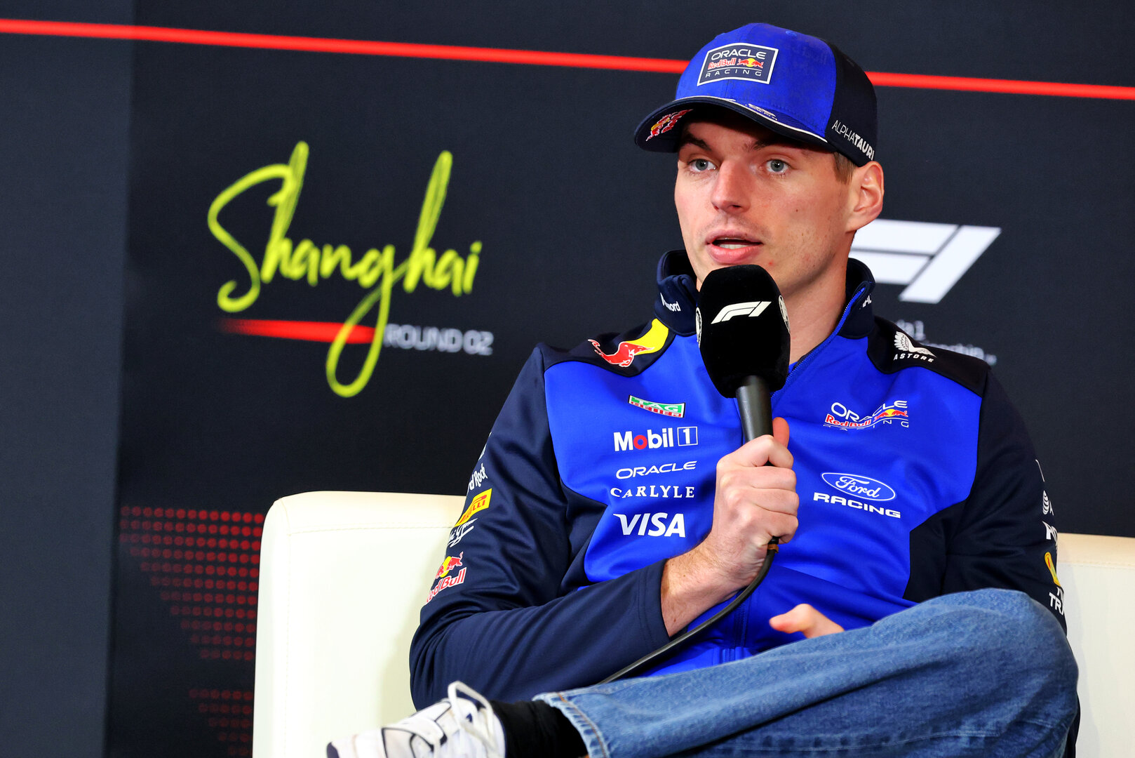 GP CINA, Max Verstappen (NLD) Red Bull Racing in the FIA Press Conference.
12.03.2026. Formula 1 World Championship, Rd 2, Chinese Grand Prix, Shanghai, China, Preparation Day.
- www.xpbimages.com, EMail: requests@xpbimages.com © Copyright: Bearne / XPB Images
