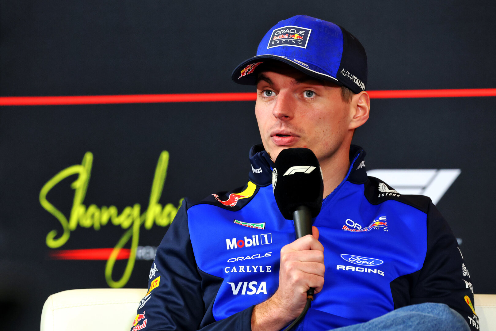 GP CINA, Max Verstappen (NLD) Red Bull Racing in the FIA Press Conference.
12.03.2026. Formula 1 World Championship, Rd 2, Chinese Grand Prix, Shanghai, China, Preparation Day.
- www.xpbimages.com, EMail: requests@xpbimages.com © Copyright: Bearne / XPB Images