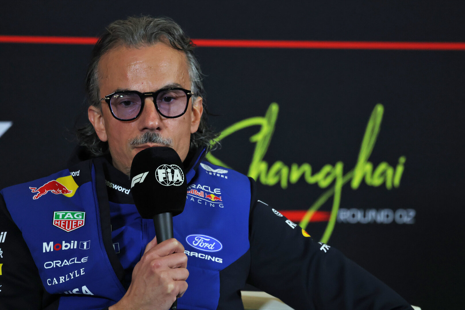 GP CINA, Laurent Mekies (FRA) Red Bull Racing Team Principal e CEO in the FIA Press Conference.
13.03.2026. Formula 1 World Championship, Rd 2, Chinese Grand Prix, Shanghai, China, Sprint Qualifiche Day.
- www.xpbimages.com, EMail: requests@xpbimages.com © Copyright: Moy / XPB Images