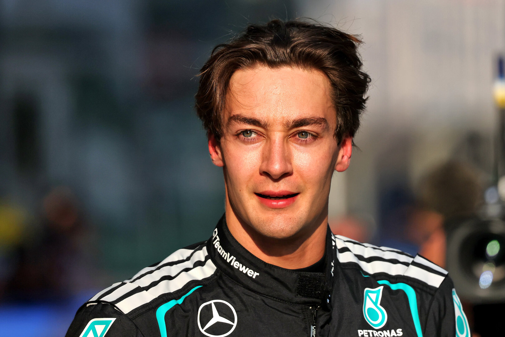 GP CINA, George Russell (GBR) Mercedes AMG Formula One Team in Sprint qualifying parc ferme.
13.03.2026. Formula 1 World Championship, Rd 2, Chinese Grand Prix, Shanghai, China, Sprint Qualifiche Day.
- www.xpbimages.com, EMail: requests@xpbimages.com © Copyright: Charniaux / XPB Images