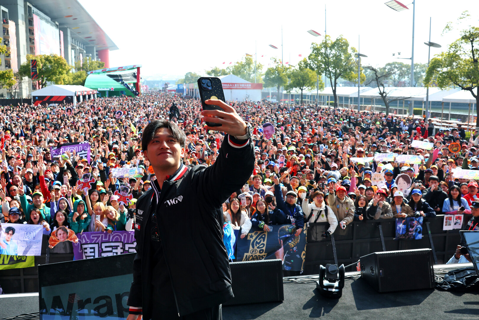 GP CINA, Zhou Guanyu (CHN) Cadillac Formula 1 Team Reserve Driver on the FanZone Stage.
14.03.2026. Formula 1 World Championship, Rd 2, Chinese Grand Prix, Shanghai, China, Sprint e Qualifiche Day.
- www.xpbimages.com, EMail: requests@xpbimages.com © Copyright: Bearne / XPB Images
