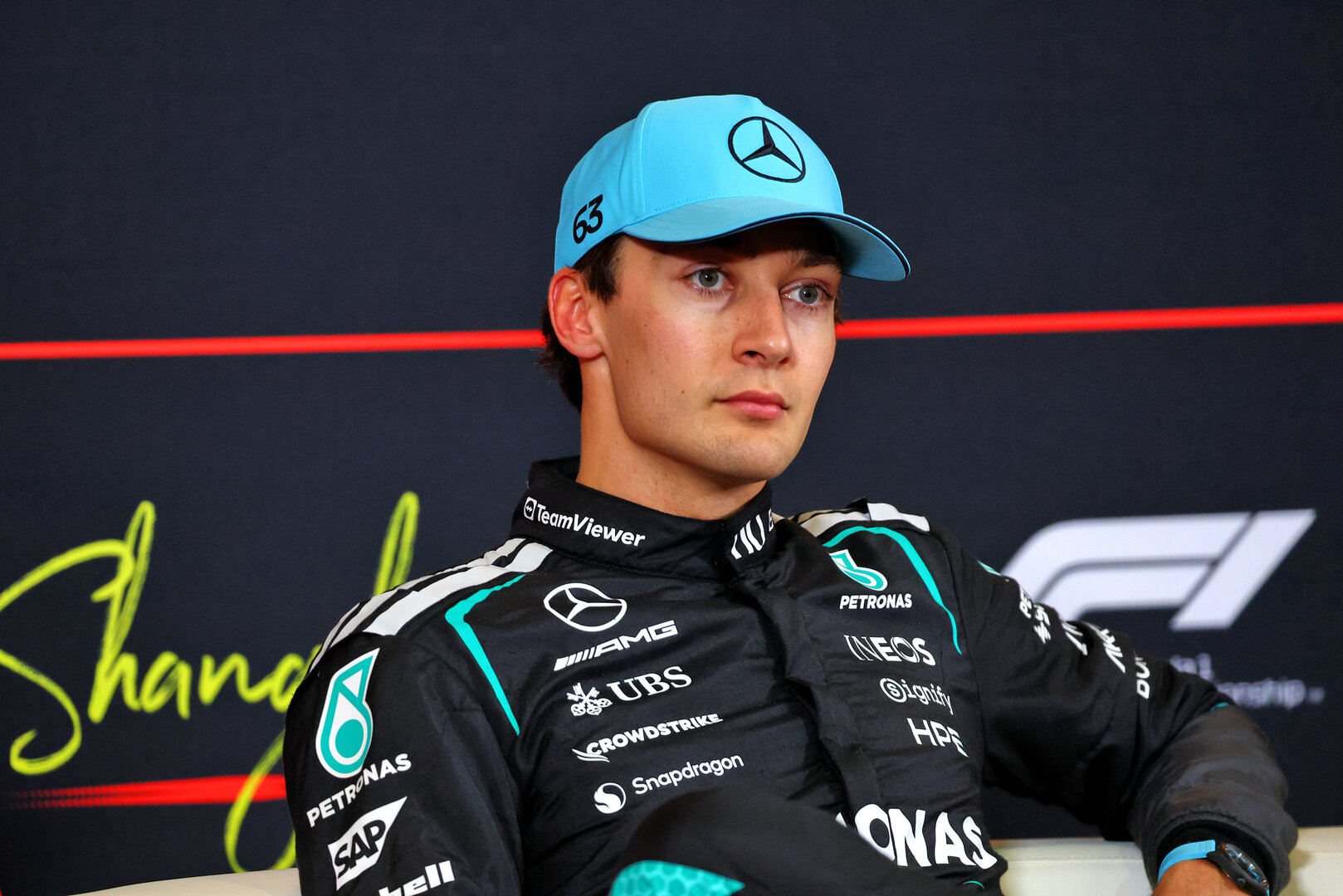 GP CINA, George Russell (GBR) Mercedes AMG Formula One Team in the post Sprint FIA Press Conference.
14.03.2026. Formula 1 World Championship, Rd 2, Chinese Grand Prix, Shanghai, China, Sprint e Qualifiche Day.
- www.xpbimages.com, EMail: requests@xpbimages.com © Copyright: Bearne / XPB Images