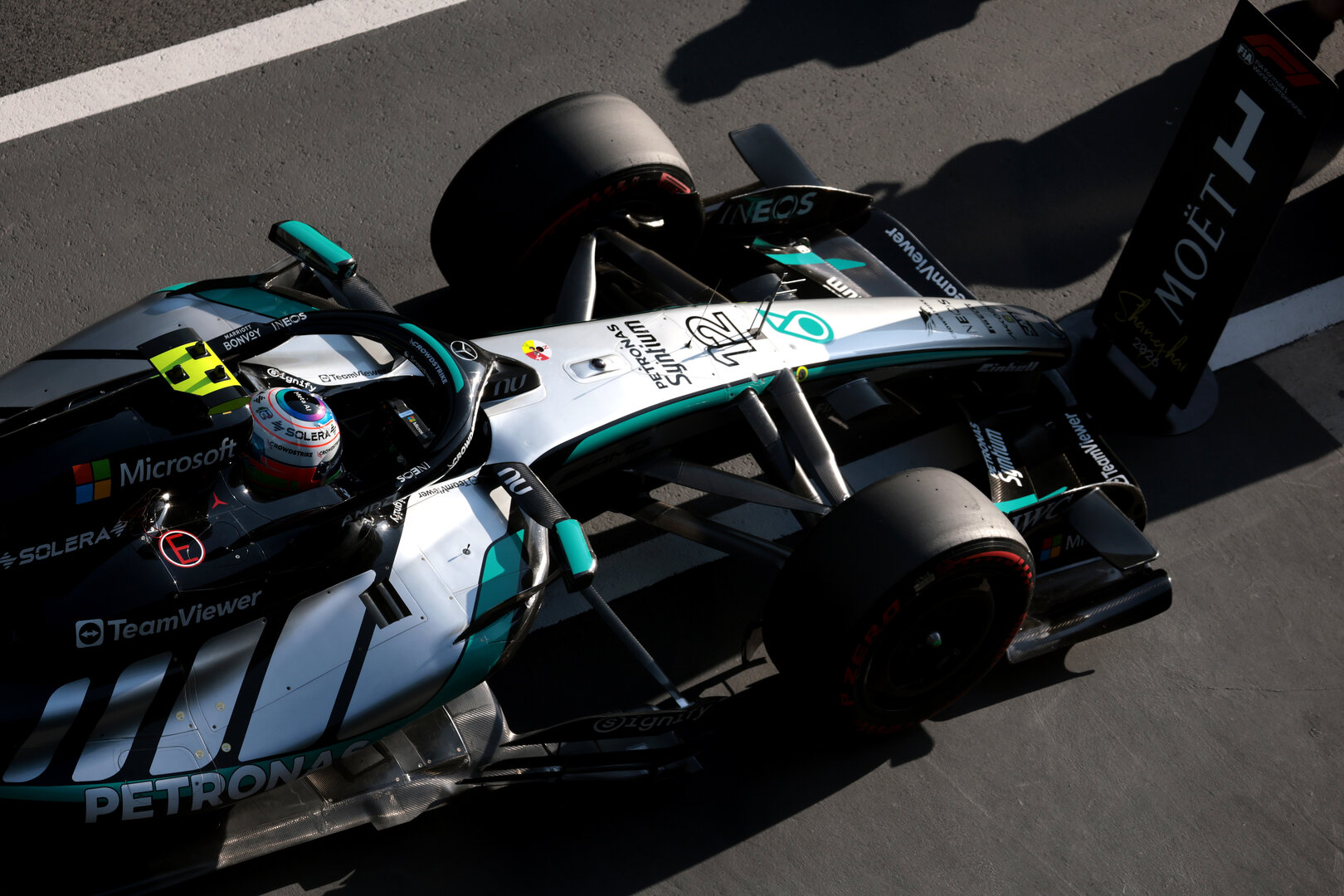 GP CINA, Pole sitter Andrea Kimi Antonelli (ITA) Mercedes AMG Formula One Team W17 in qualifying parc ferme.
14.03.2026. Formula 1 World Championship, Rd 2, Chinese Grand Prix, Shanghai, China, Sprint e Qualifiche Day.
 - www.xpbimages.com, EMail: requests@xpbimages.com © Copyright: Patching / XPB Images