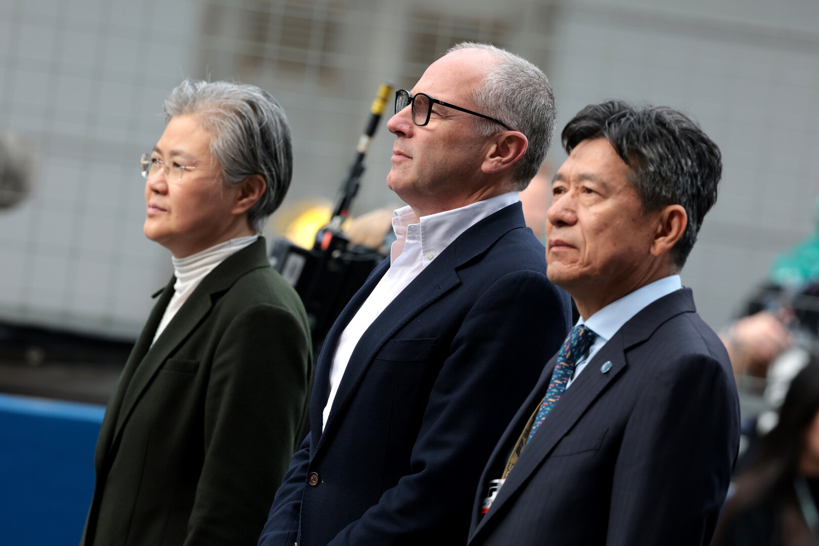 GP CINA, Stefano Domenicali (ITA) Formula One President e CEO as the grid observes the national anthem.
15.03.2026. Formula 1 World Championship, Rd 2, Chinese Grand Prix, Shanghai, China, Gara Day.
- www.xpbimages.com, EMail: requests@xpbimages.com © Copyright: Moy / XPB Images